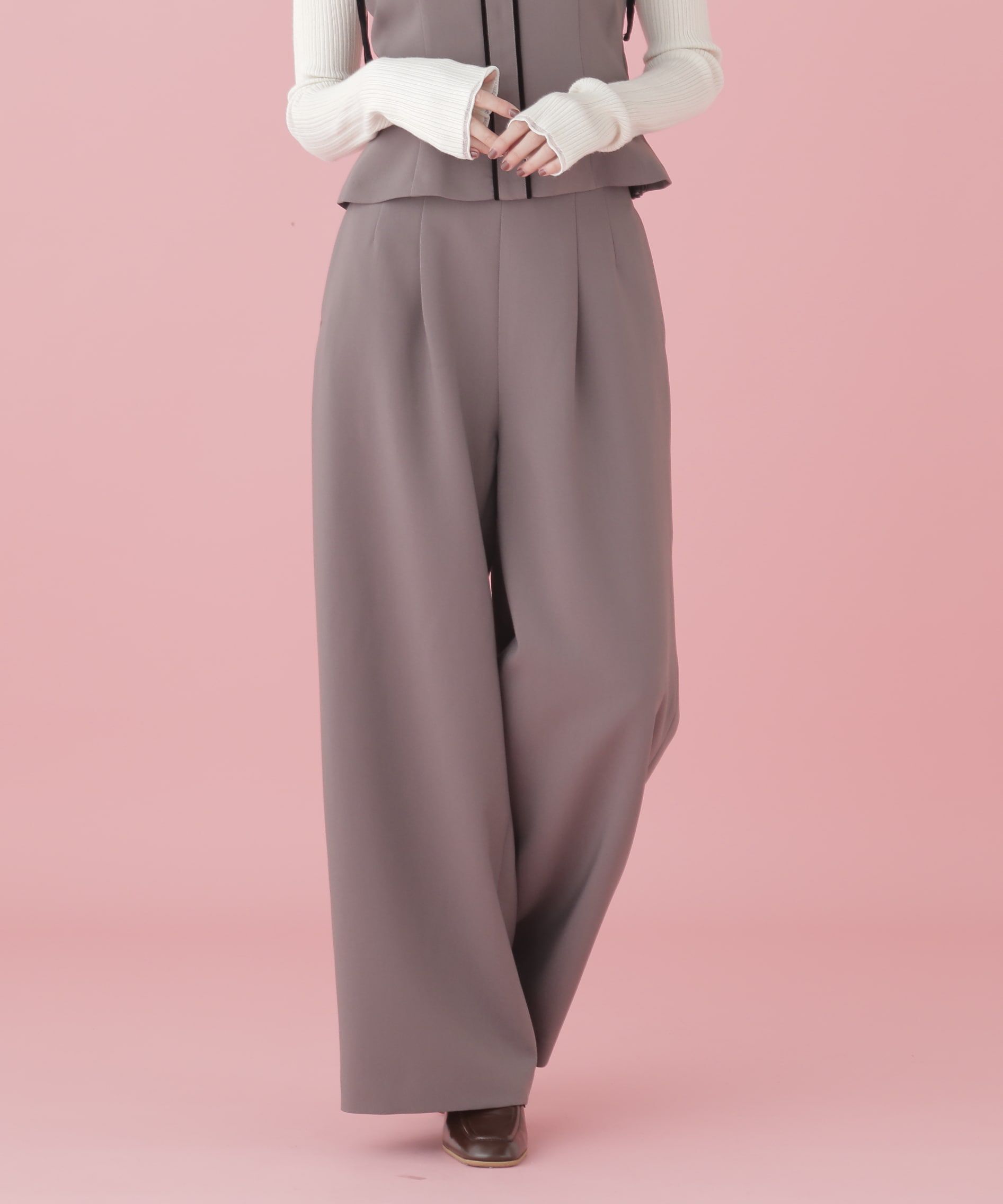  「前釦タックワイドパンツ」|その他|