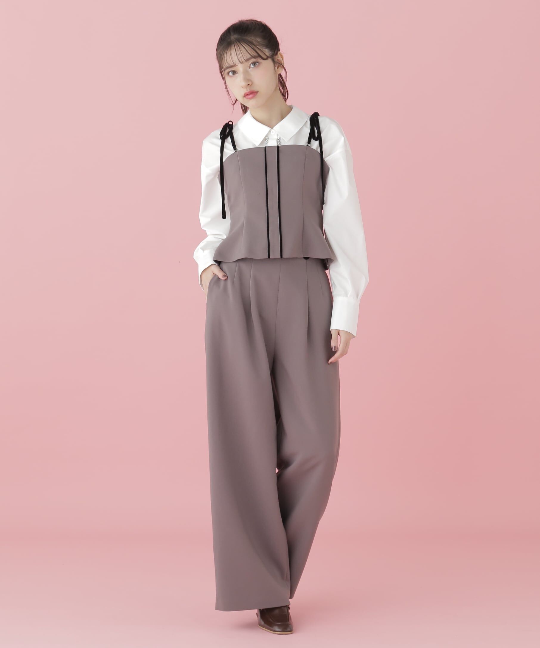  「前釦タックワイドパンツ」|その他|