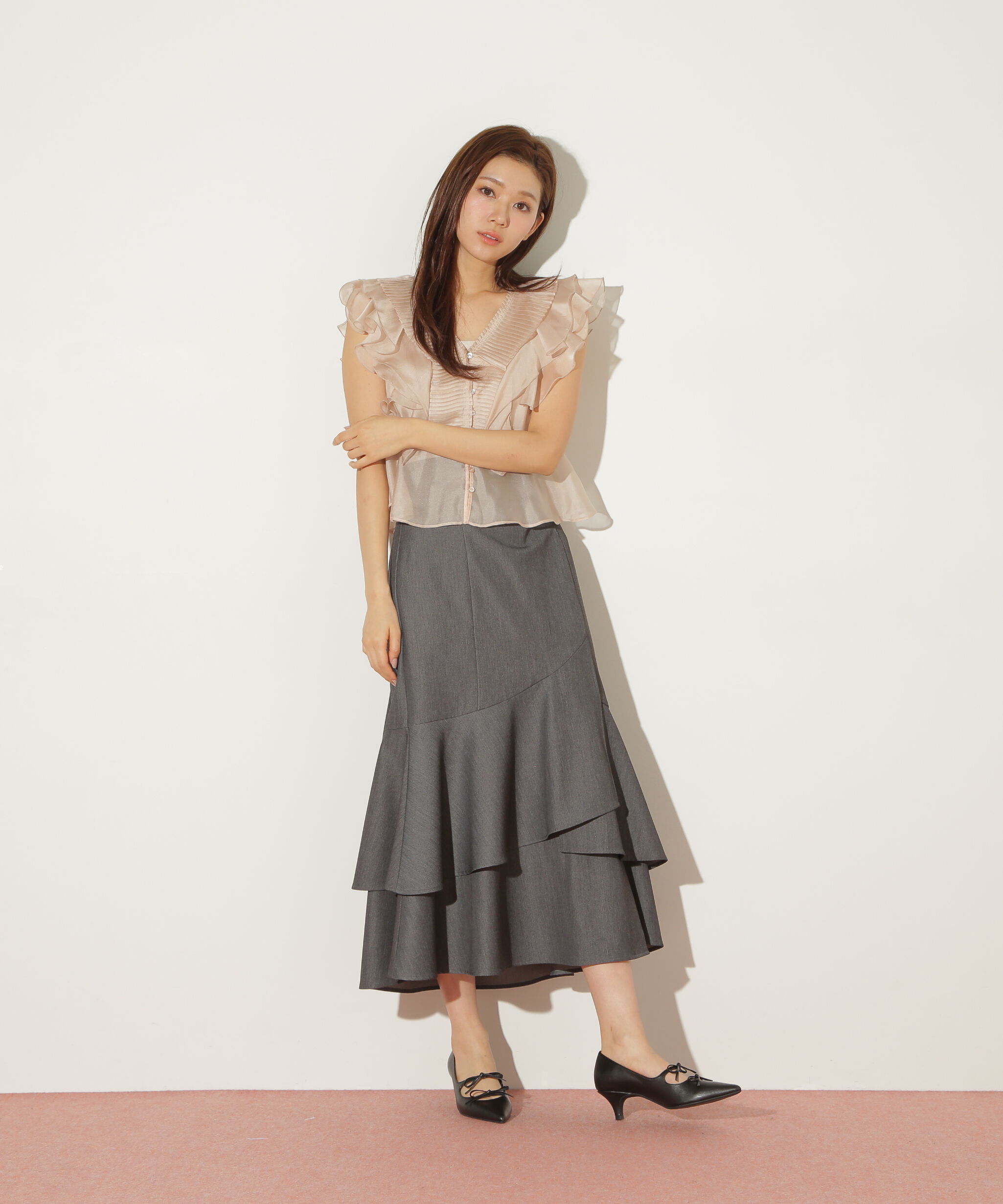  「プリーツフリルブラウス」|シャツ・ブラウス|