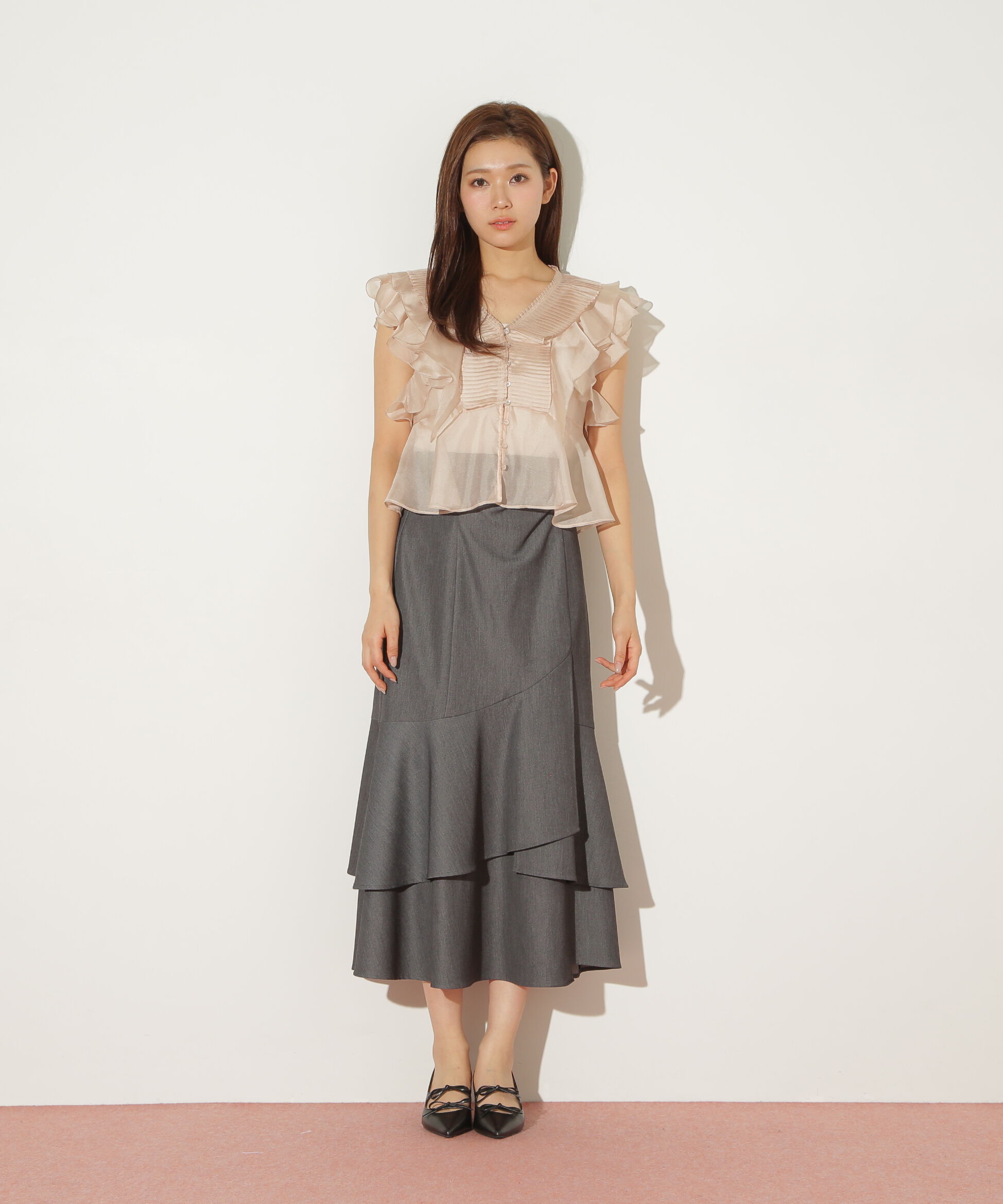  「プリーツフリルブラウス」|シャツ・ブラウス|