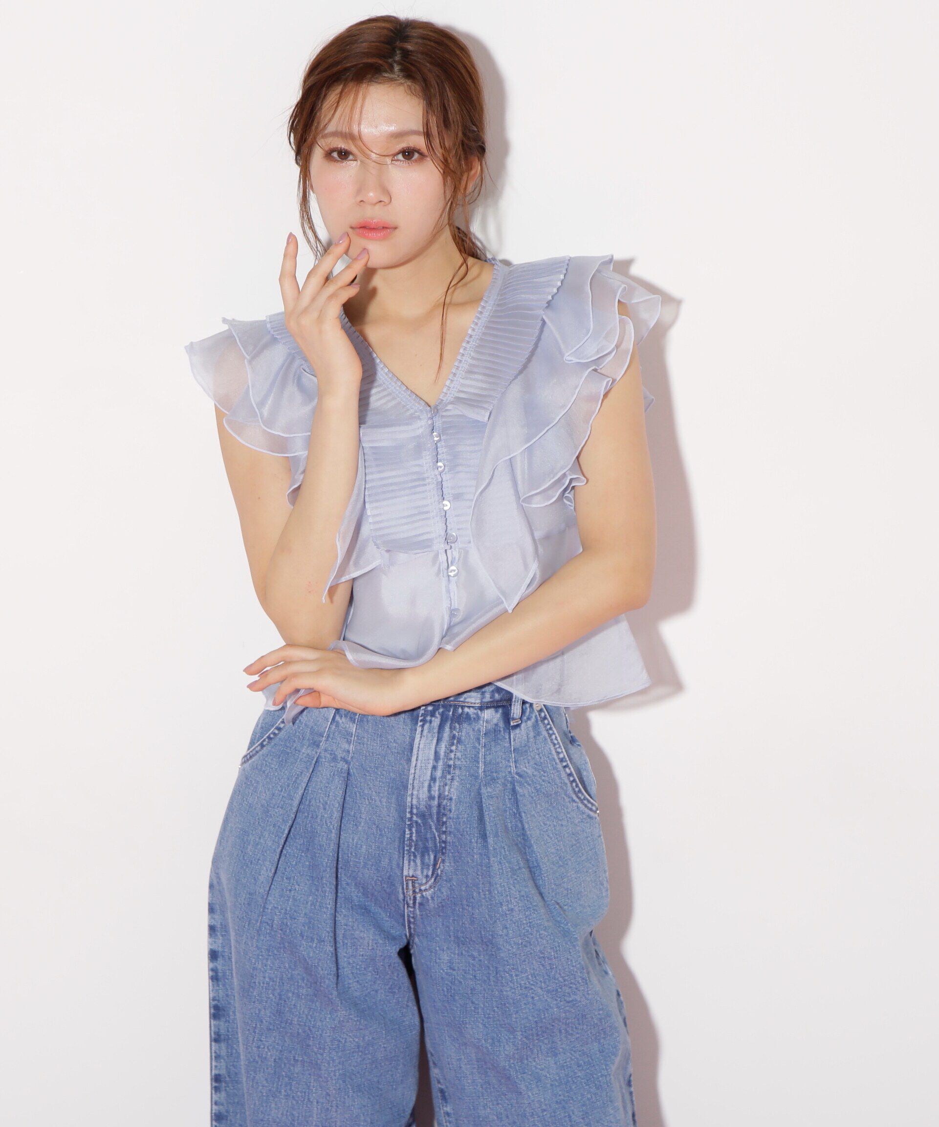  「プリーツフリルブラウス」|シャツ・ブラウス|