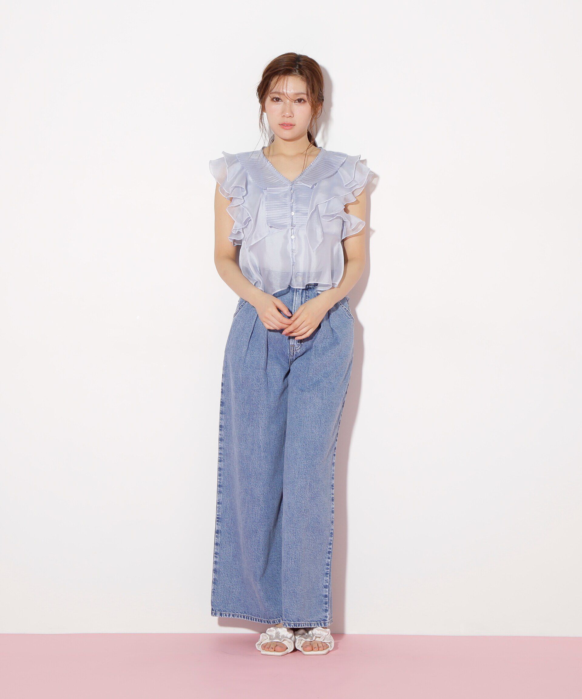  「プリーツフリルブラウス」|シャツ・ブラウス|