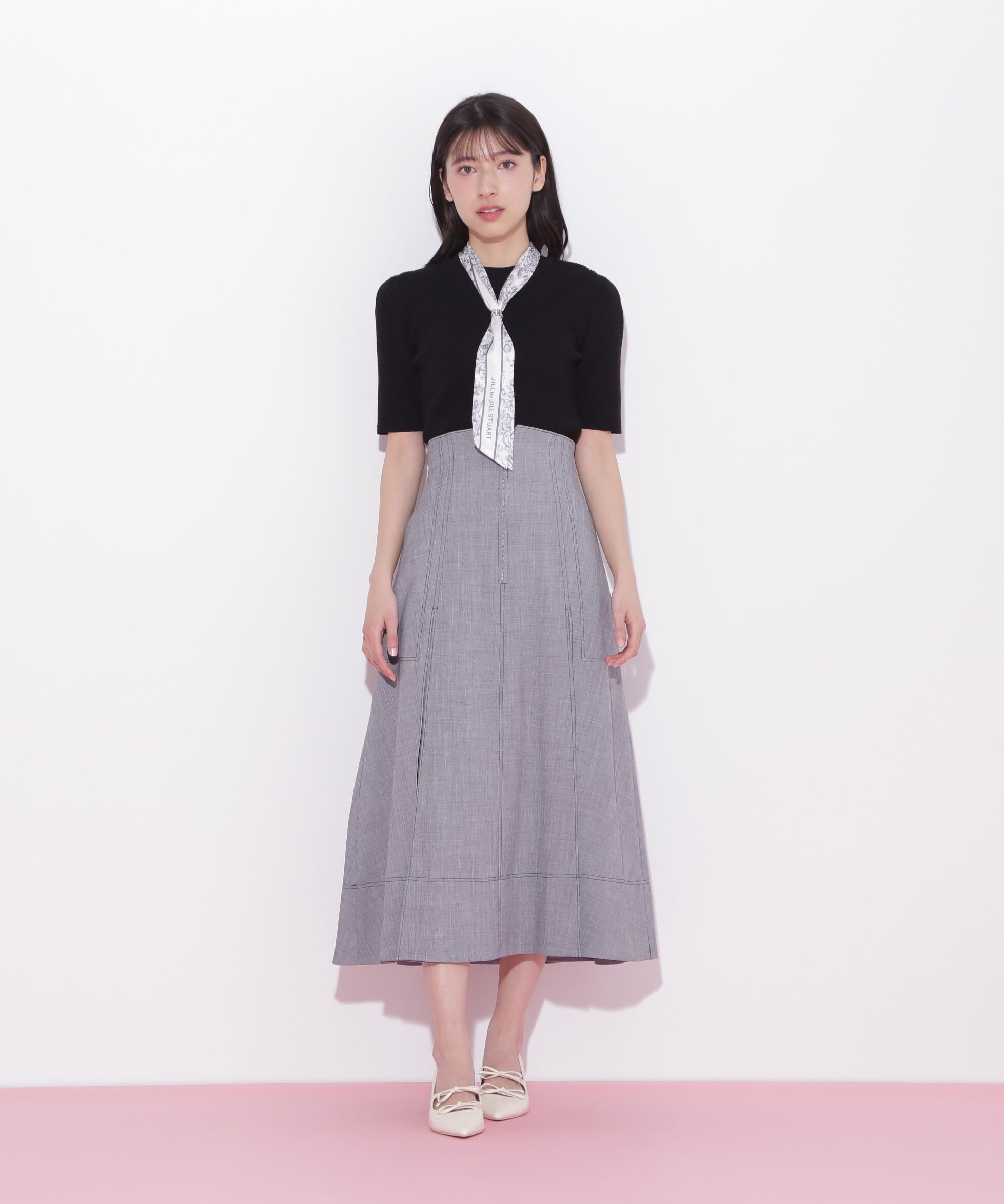  「フロントジップタックスカート」|スカート|