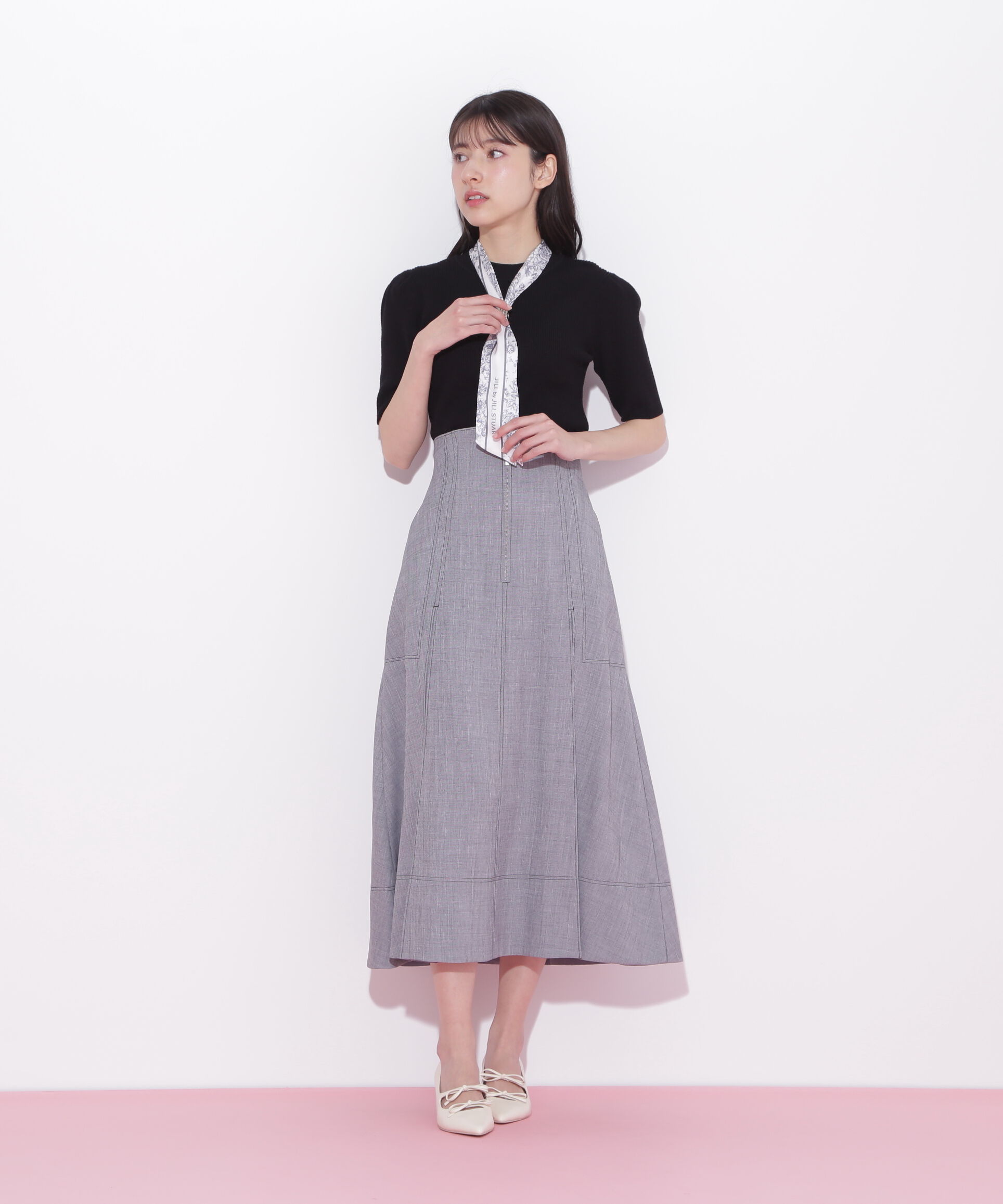  「フロントジップタックスカート」|スカート|