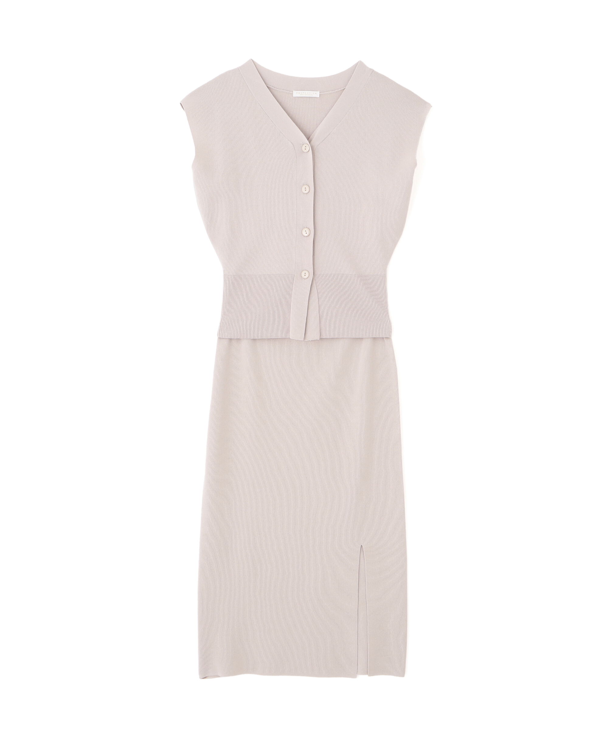 PROPORTION BODY DRESSING「スリットナローニットSET UP」|ワンピース|