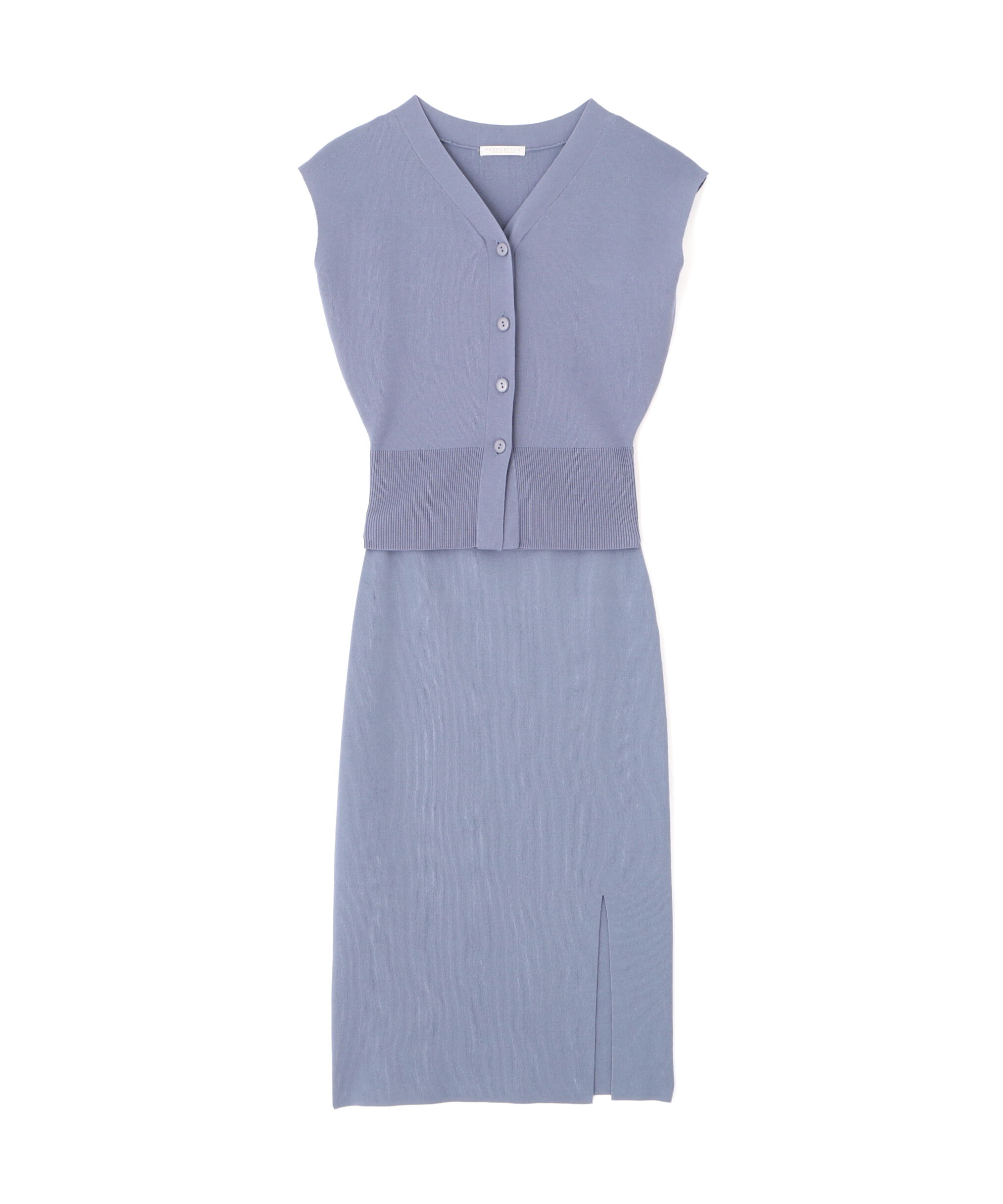 PROPORTION BODY DRESSING「スリットナローニットSET UP」|ワンピース|