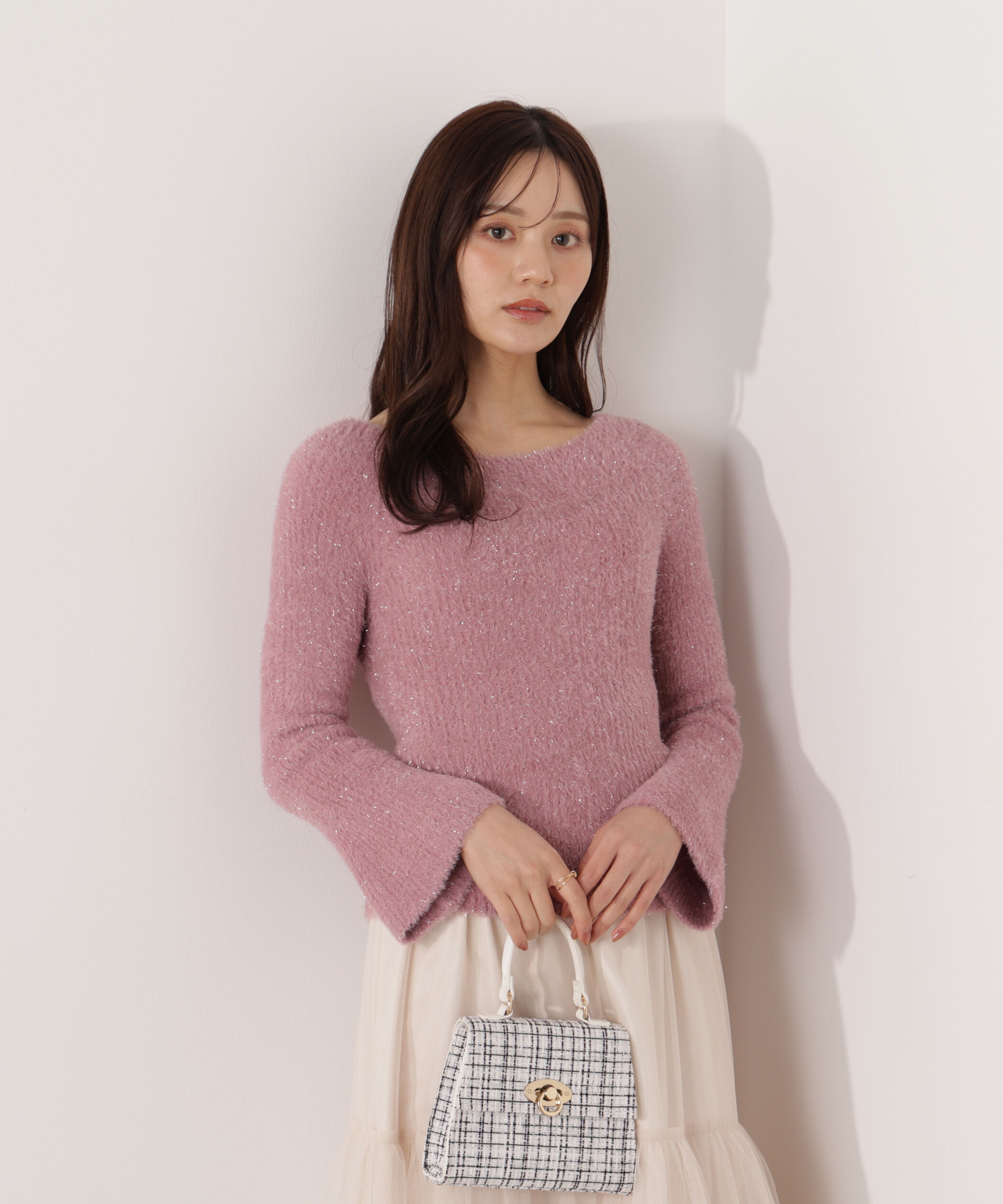 PROPORTION BODY DRESSING「ラメフェザーボートネックニット 26SS」|ニット・セーター|