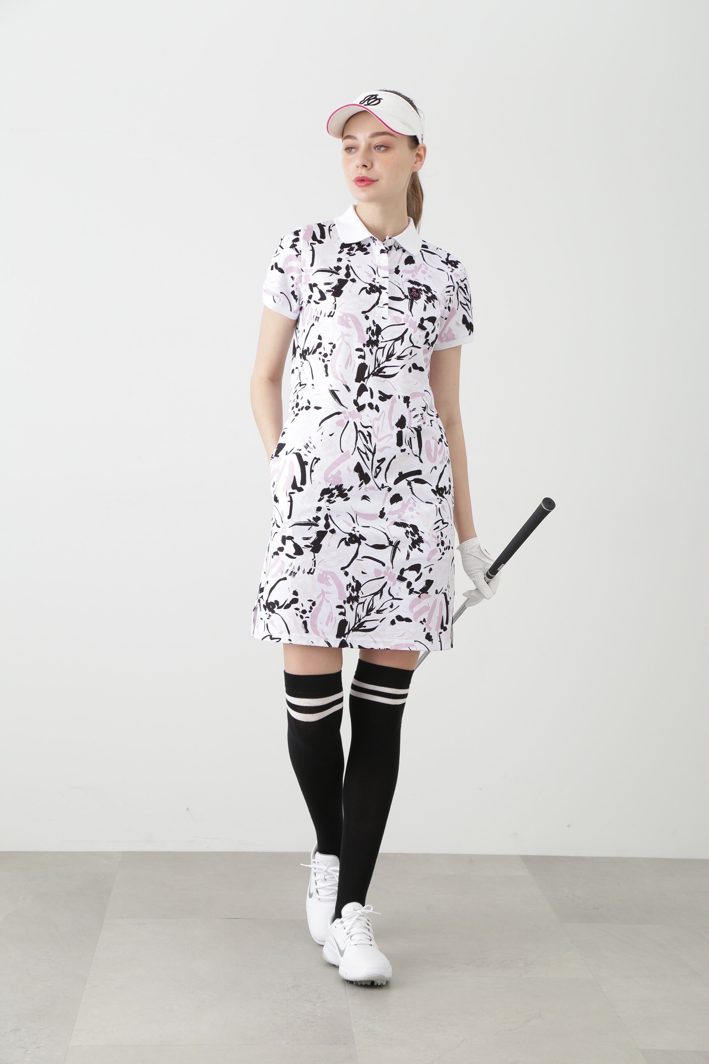  「[PINKY GOLF]オプティカルフラワープリントワンピース」|ワンピース|