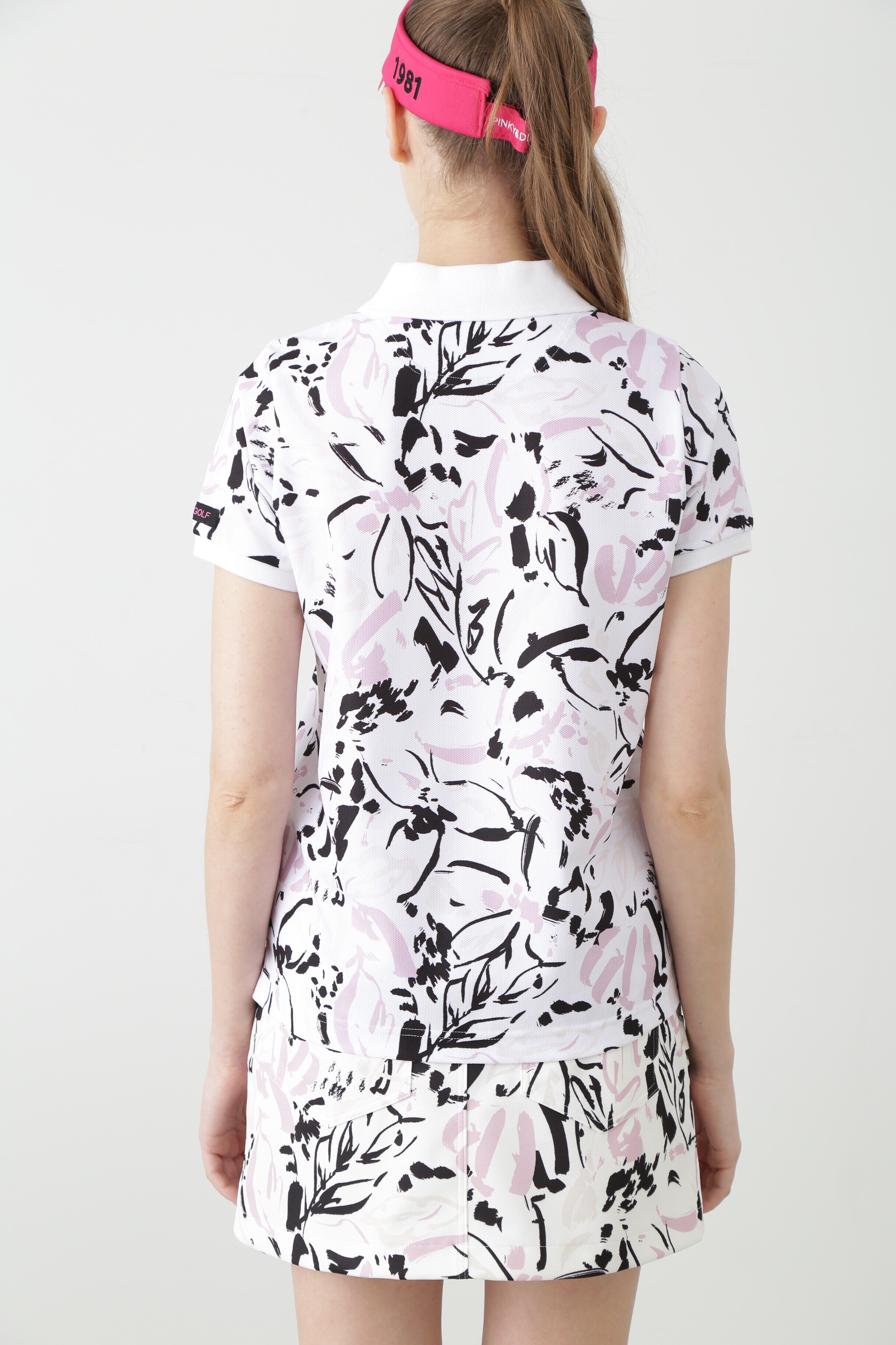  「[PINKY GOLF]オプティカルフラワープリントポロシャツ」|Tシャツ・カットソー|