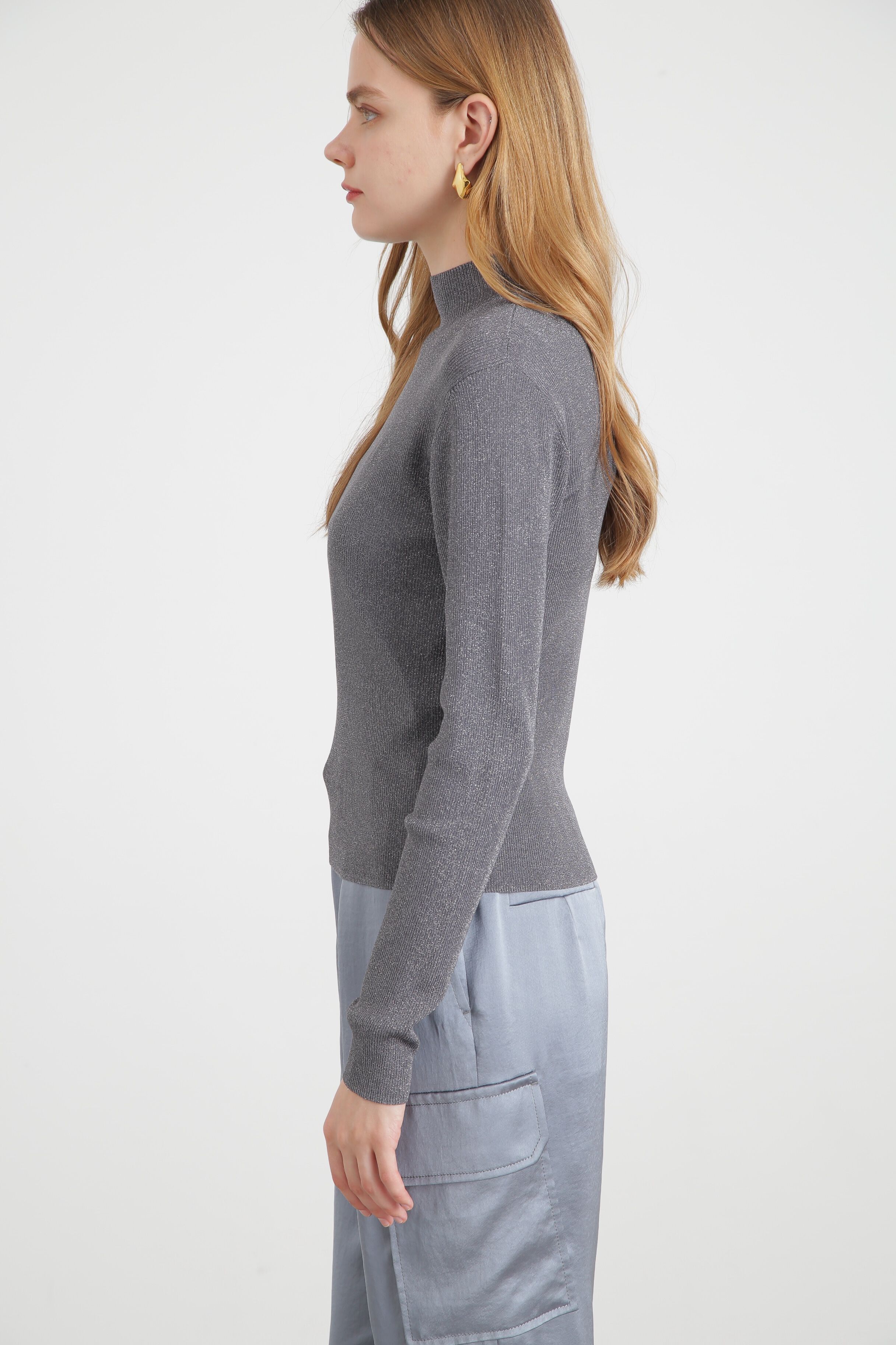  「◆ハイネックラメニットトップス」|ニット・セーター|