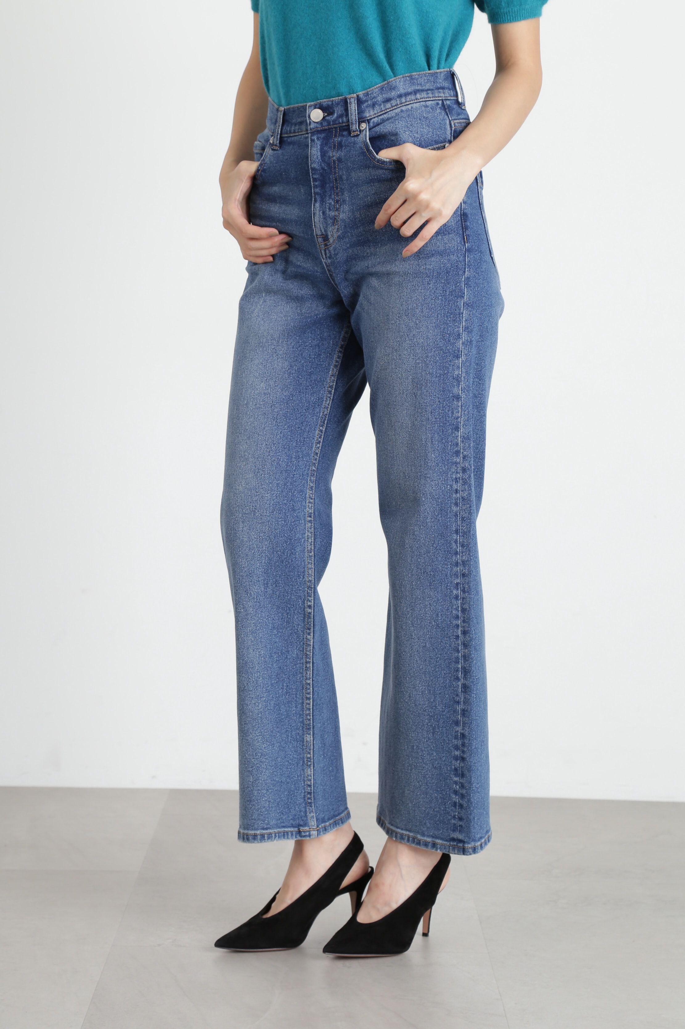  「◆セミワイドジーンズ」|その他|ネイビー