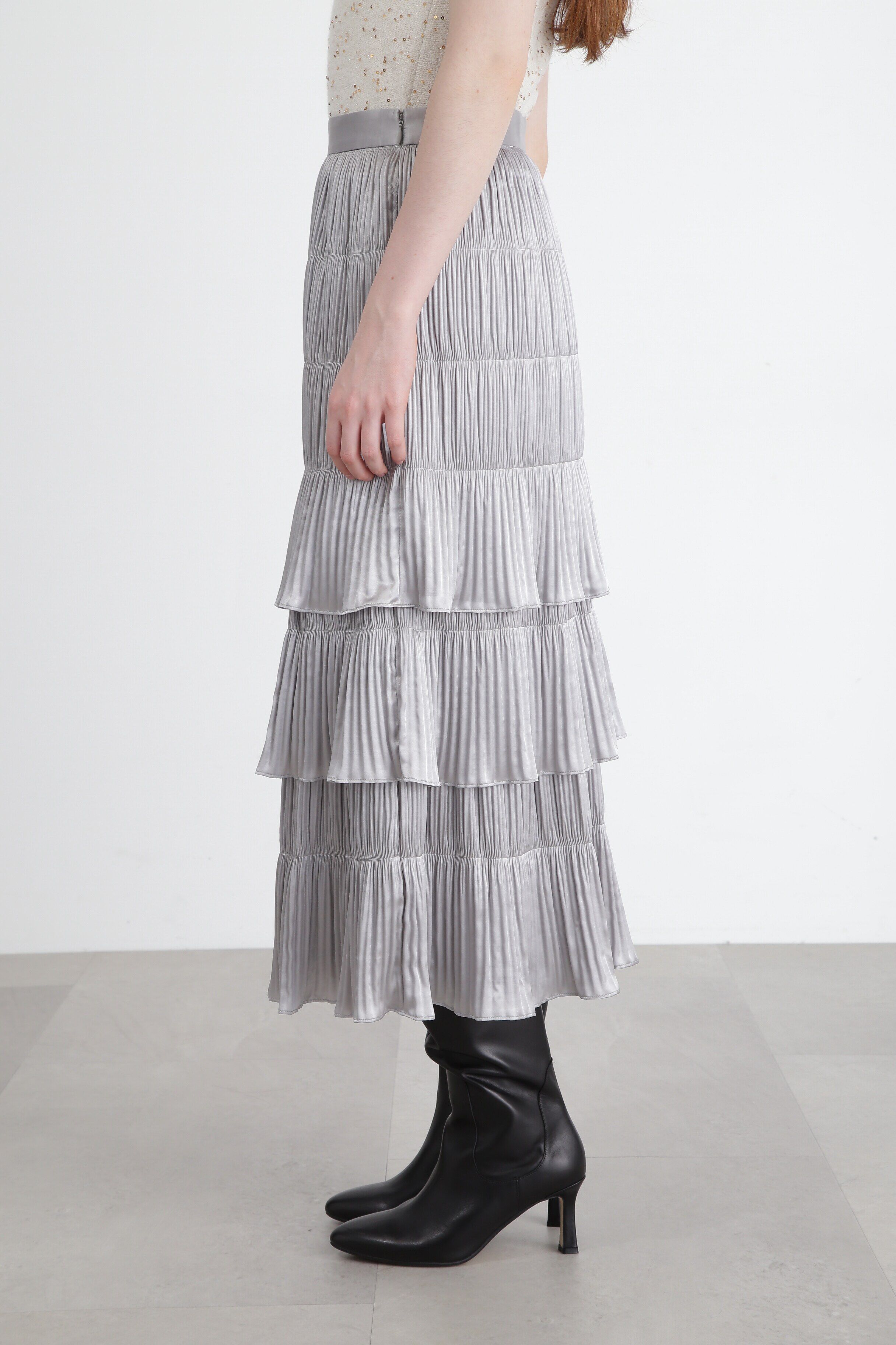  「◆クリスタルプリーツティアードスカート」|スカート|