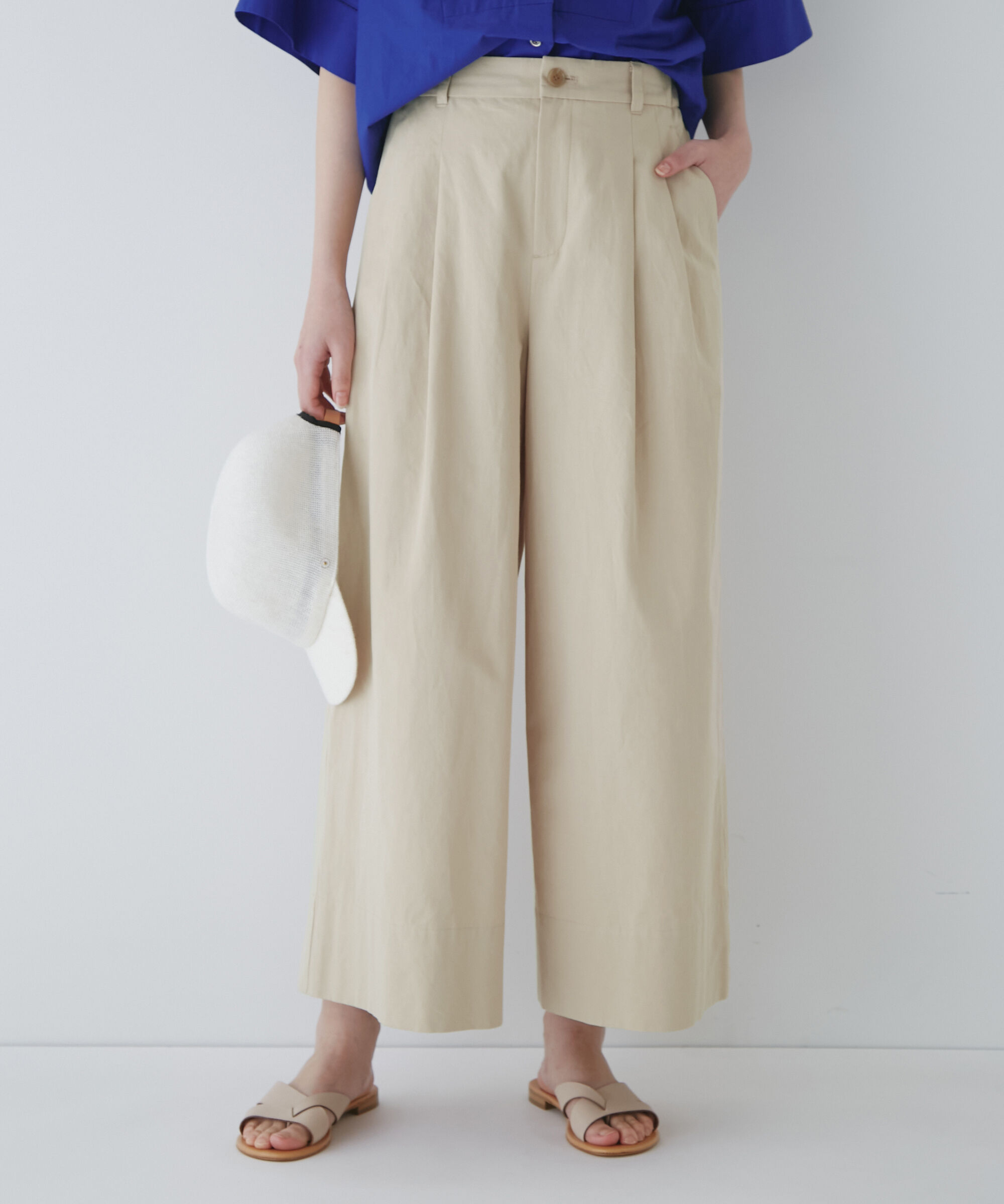  「◆ウエストドロストワイドパンツ」|その他|ベージュ