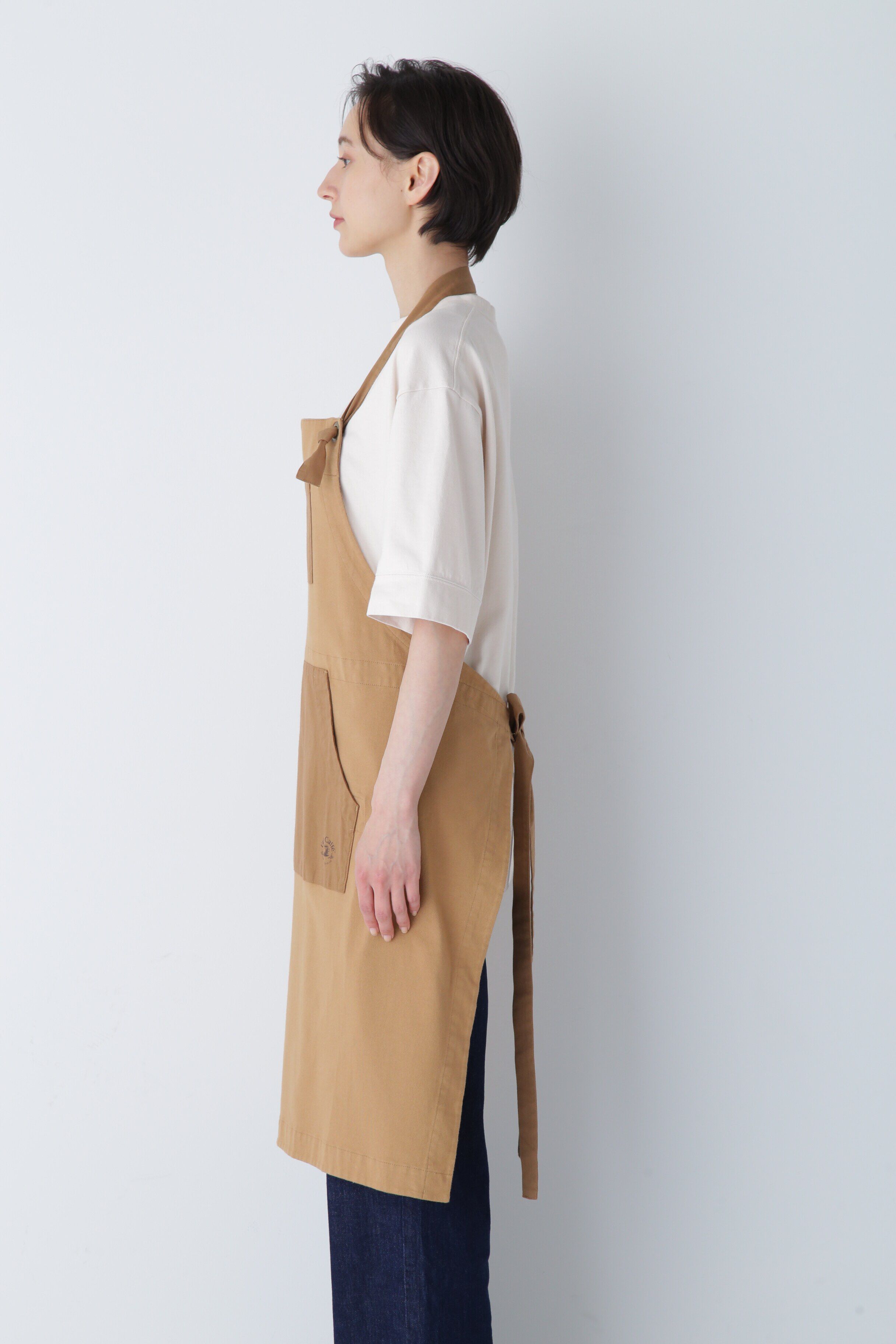  「コーヒー染め・３０／２度詰天竺エプロン」|その他|