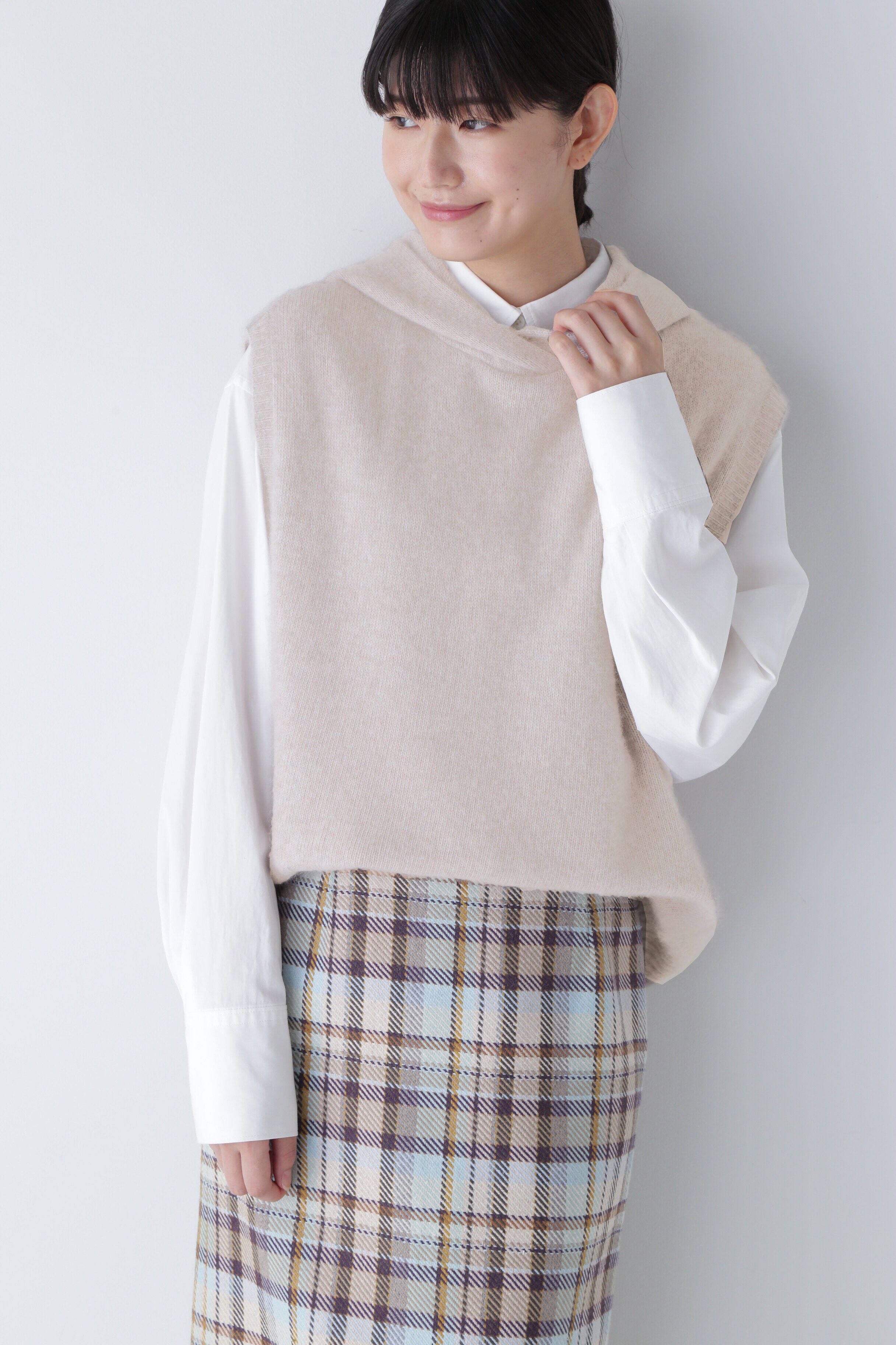  「フード付きニットベスト」|ニット・セーター|TOPベージュ