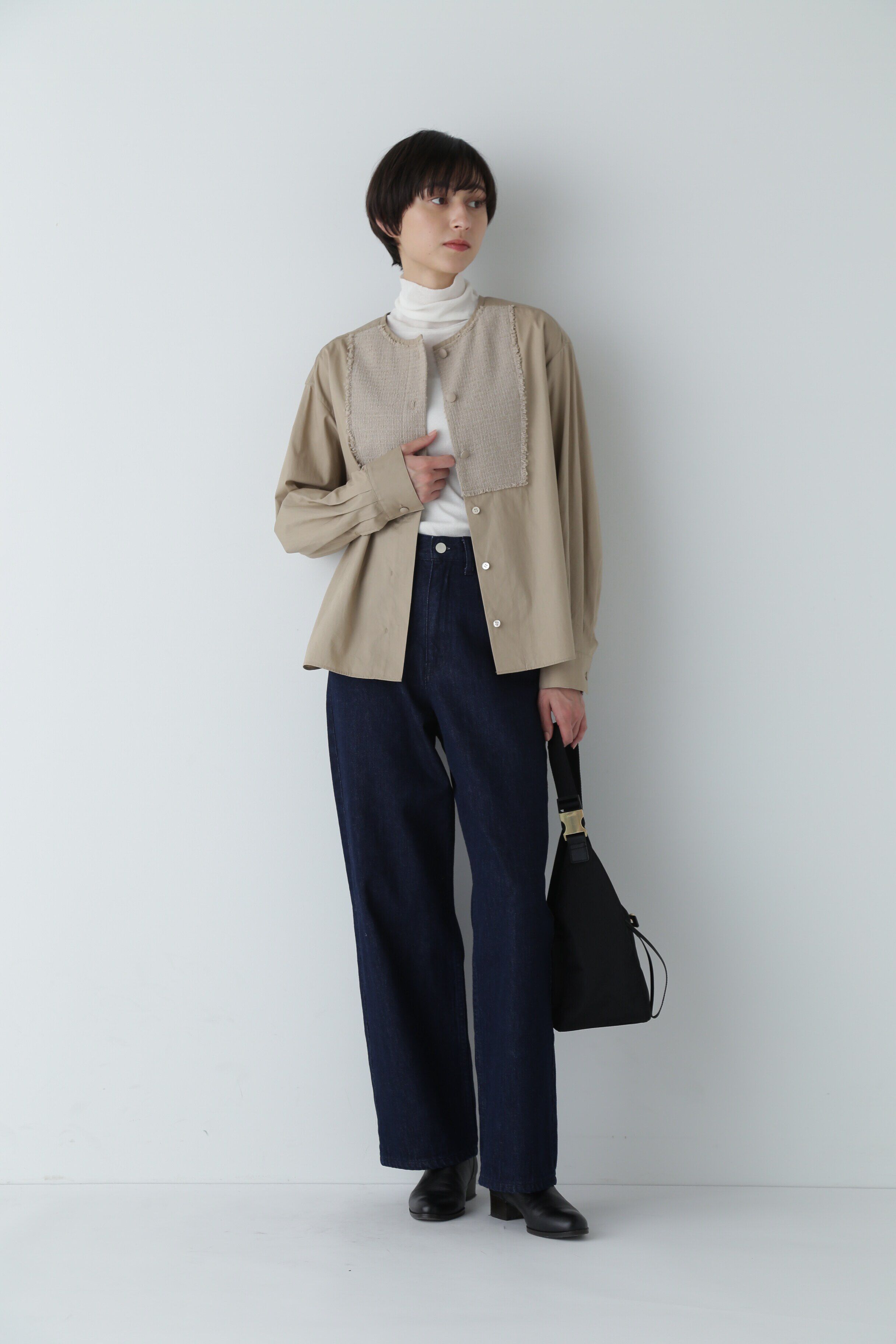  「ツイードドッキングブラウス」|シャツ・ブラウス|