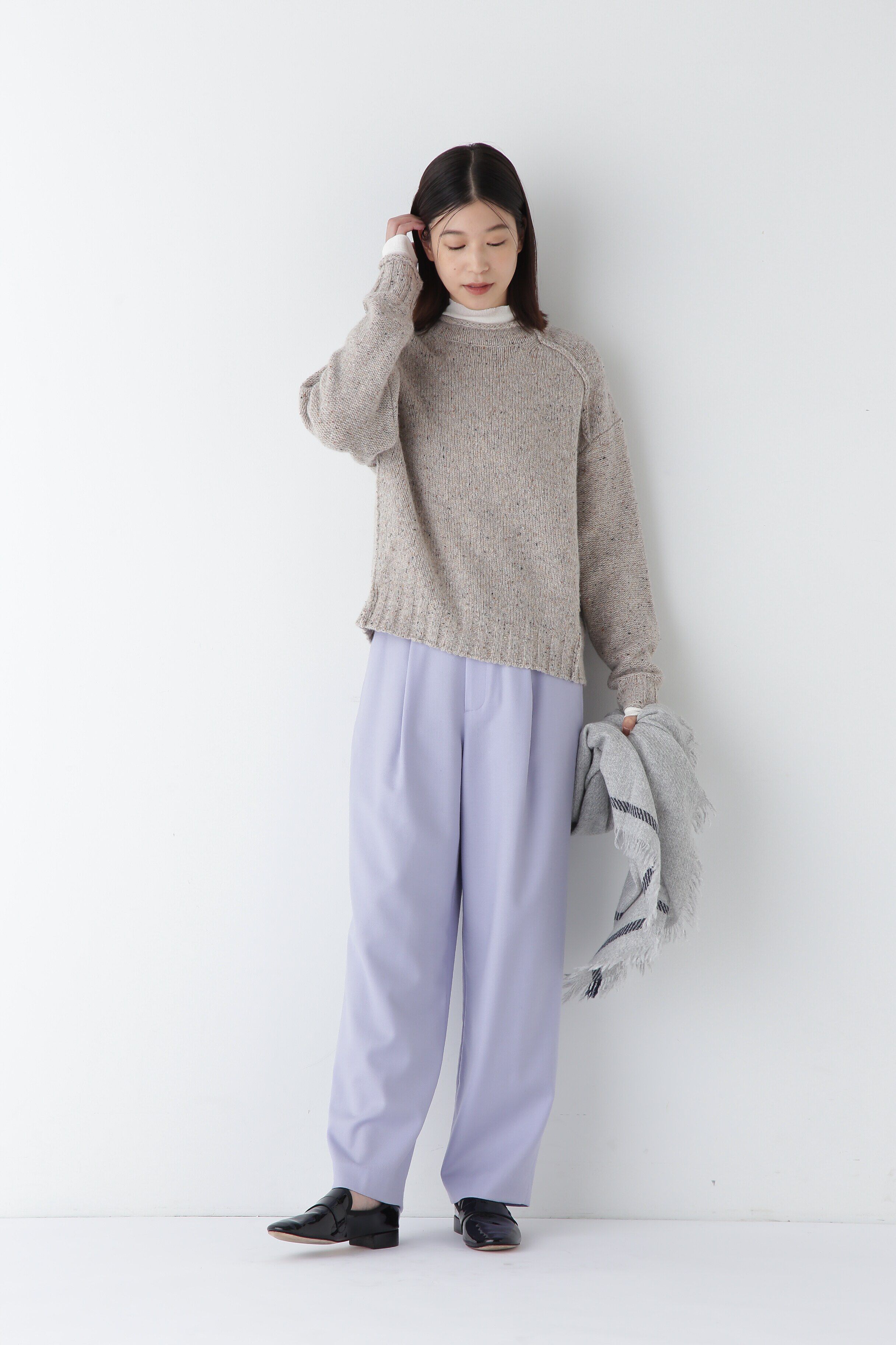  「◆ウールミックスハイネックニットプルオーバー」|ニット・セーター|