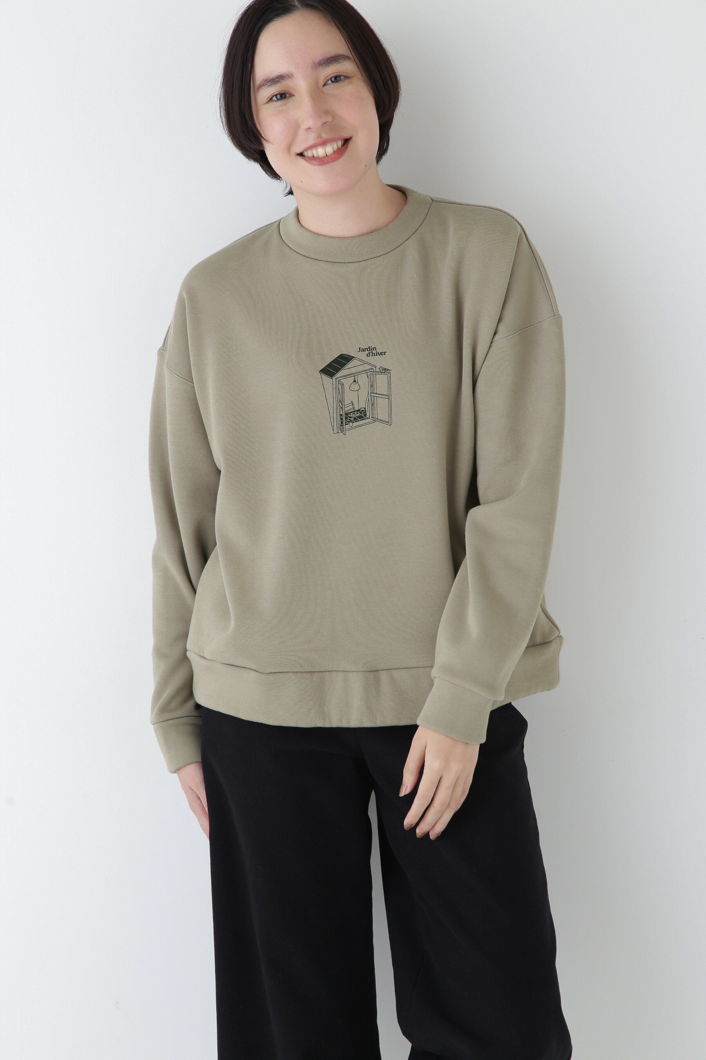  「Ｙｕｎｏｓｕｋｅコラボイラストプリントボトルネックスウェット」|Tシャツ・カットソー|カーキ