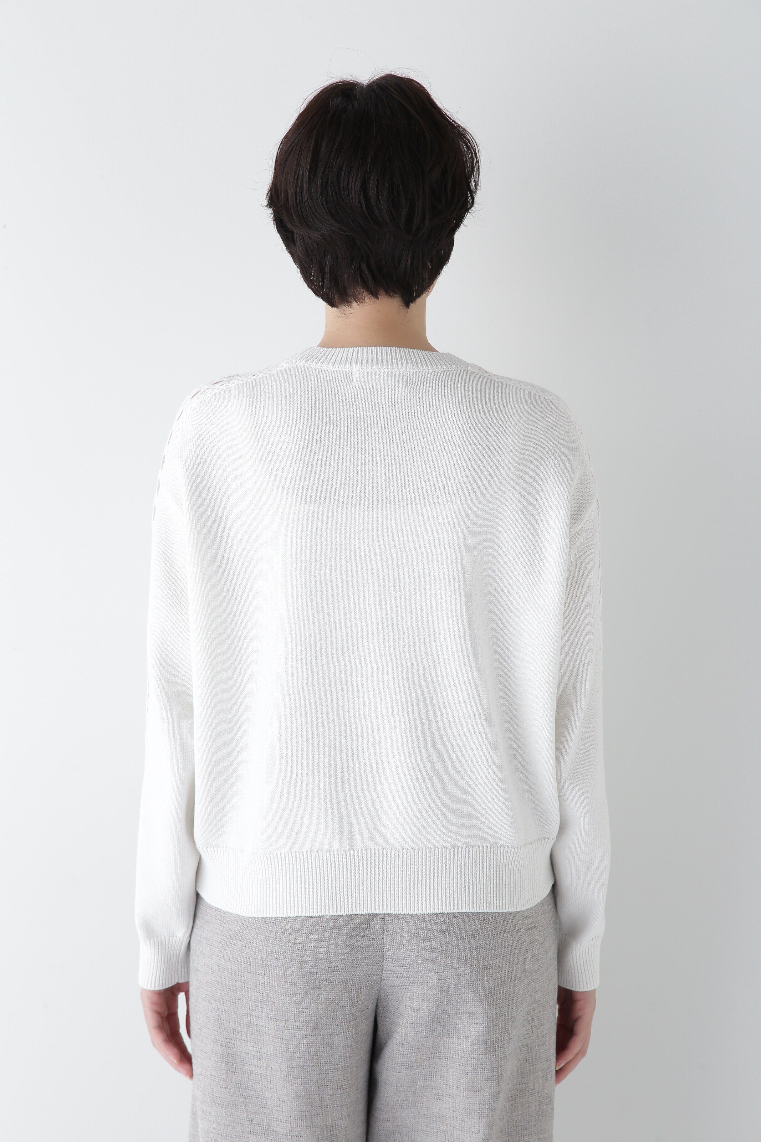  「◆【ウォッシャブル】レースドッキングニットプルオーバー」|ニット・セーター|