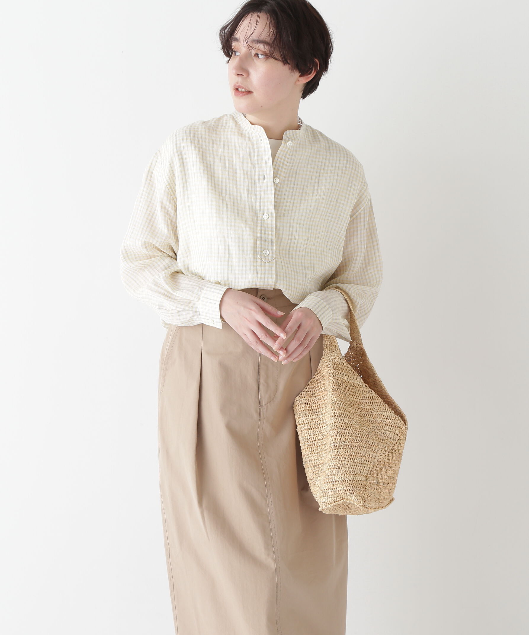  「◆ラミーバンドカラーギンガムシャツブラウス」|シャツ・ブラウス|イエローギン 3