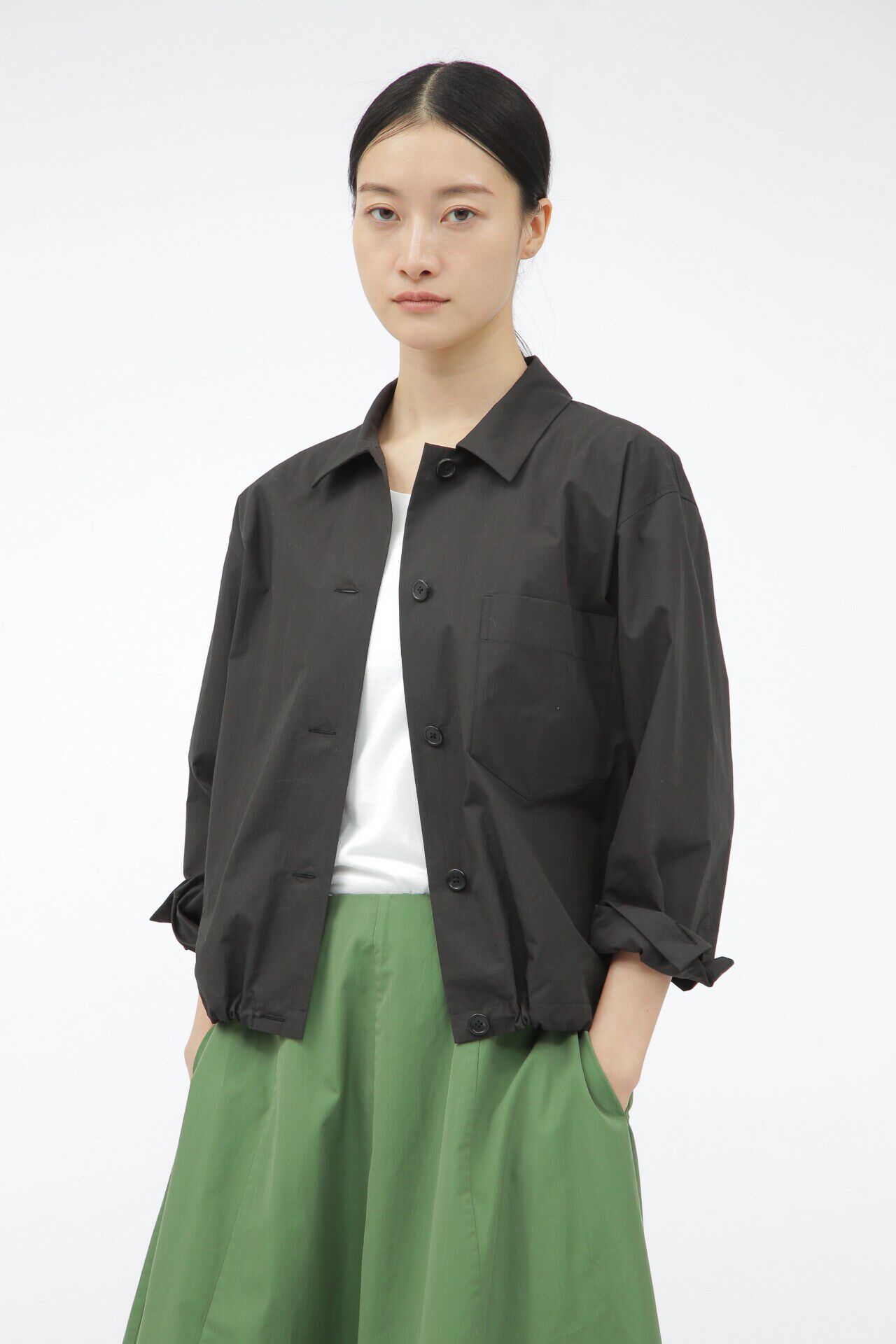  「FINE COTTON NYLON POPLIN」|ブルゾン・スタジャン|BLACK