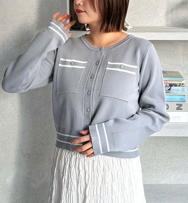 archives「ミラノリブラインニットカーディガン」|カーディガン|BLUE