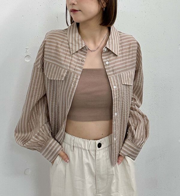 archives「&rsquo;シアーストライプアソートショートシャツ&rsquo;」|シャツ・ブラウス|BEIGE