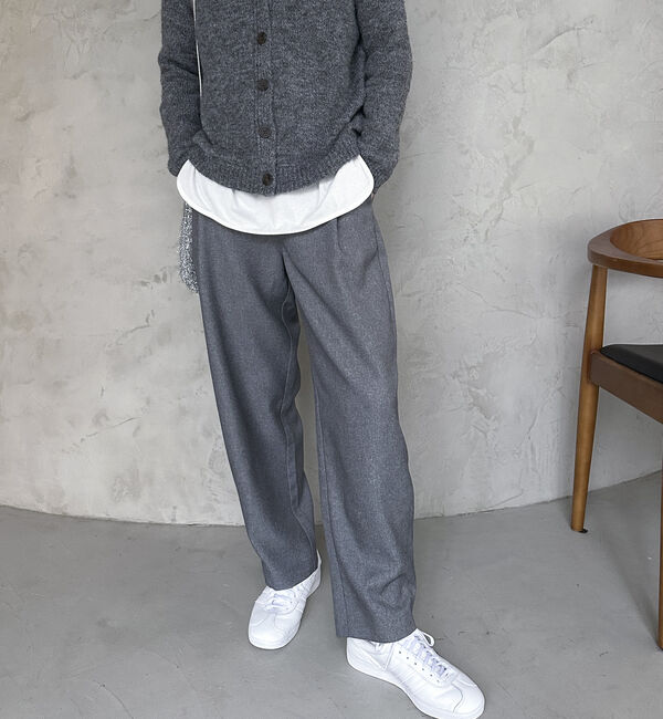 Doux archives「ワンタックカーブパンツ」|チノ|GRAY