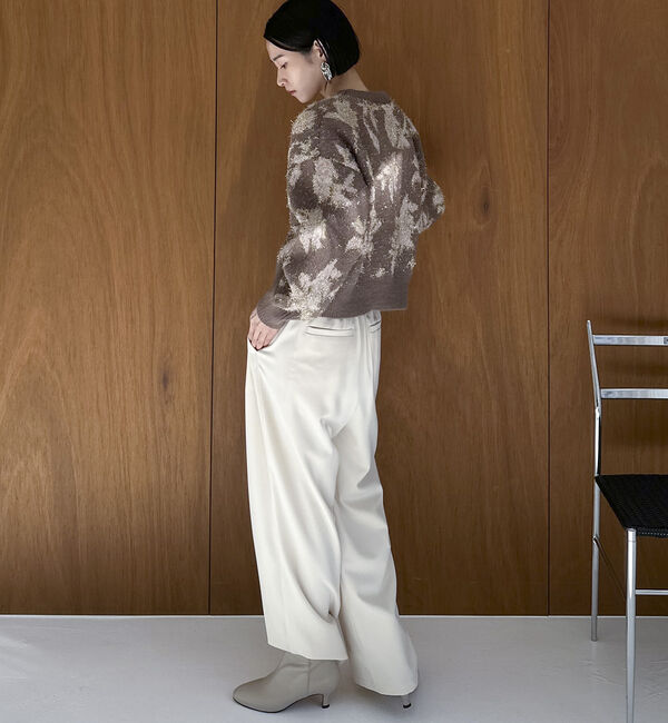 Doux archives「フラワーラメジャガードニット」|ニット・セーター|