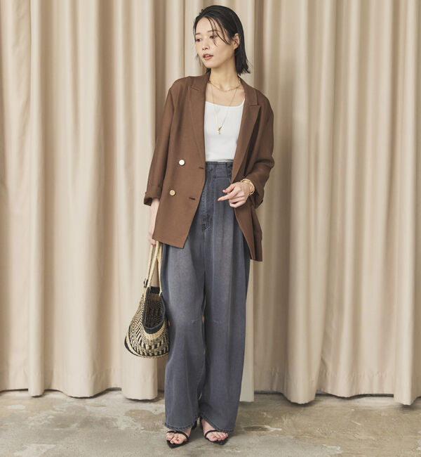 Doux archives「&rsquo;ソフトデニムワイドタックパンツ&rsquo;」|チノ|