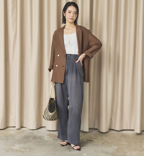 Doux archives「&rsquo;ソフトデニムワイドタックパンツ&rsquo;」|チノ|