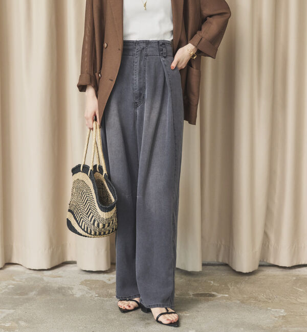 Doux archives「&rsquo;ソフトデニムワイドタックパンツ&rsquo;」|チノ|