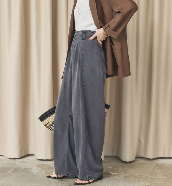 Doux archives「&rsquo;ソフトデニムワイドタックパンツ&rsquo;」|チノ|