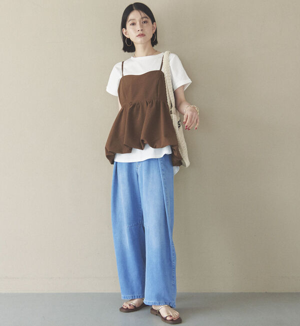 Doux archives「&rsquo;ソフトデニムワイドタックパンツ&rsquo;」|チノ|