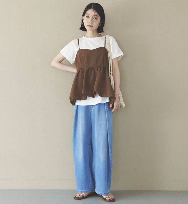 Doux archives「&rsquo;ソフトデニムワイドタックパンツ&rsquo;」|チノ|