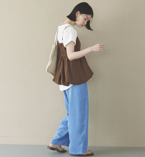 Doux archives「&rsquo;ソフトデニムワイドタックパンツ&rsquo;」|チノ|