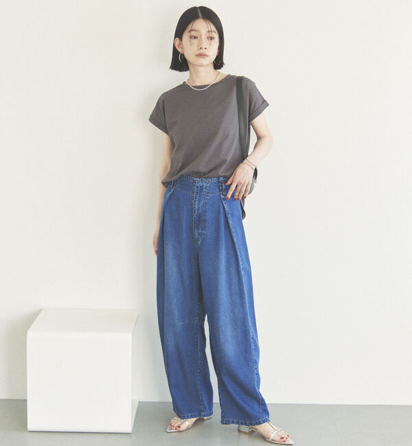 Doux archives「&rsquo;ソフトデニムワイドタックパンツ&rsquo;」|チノ|