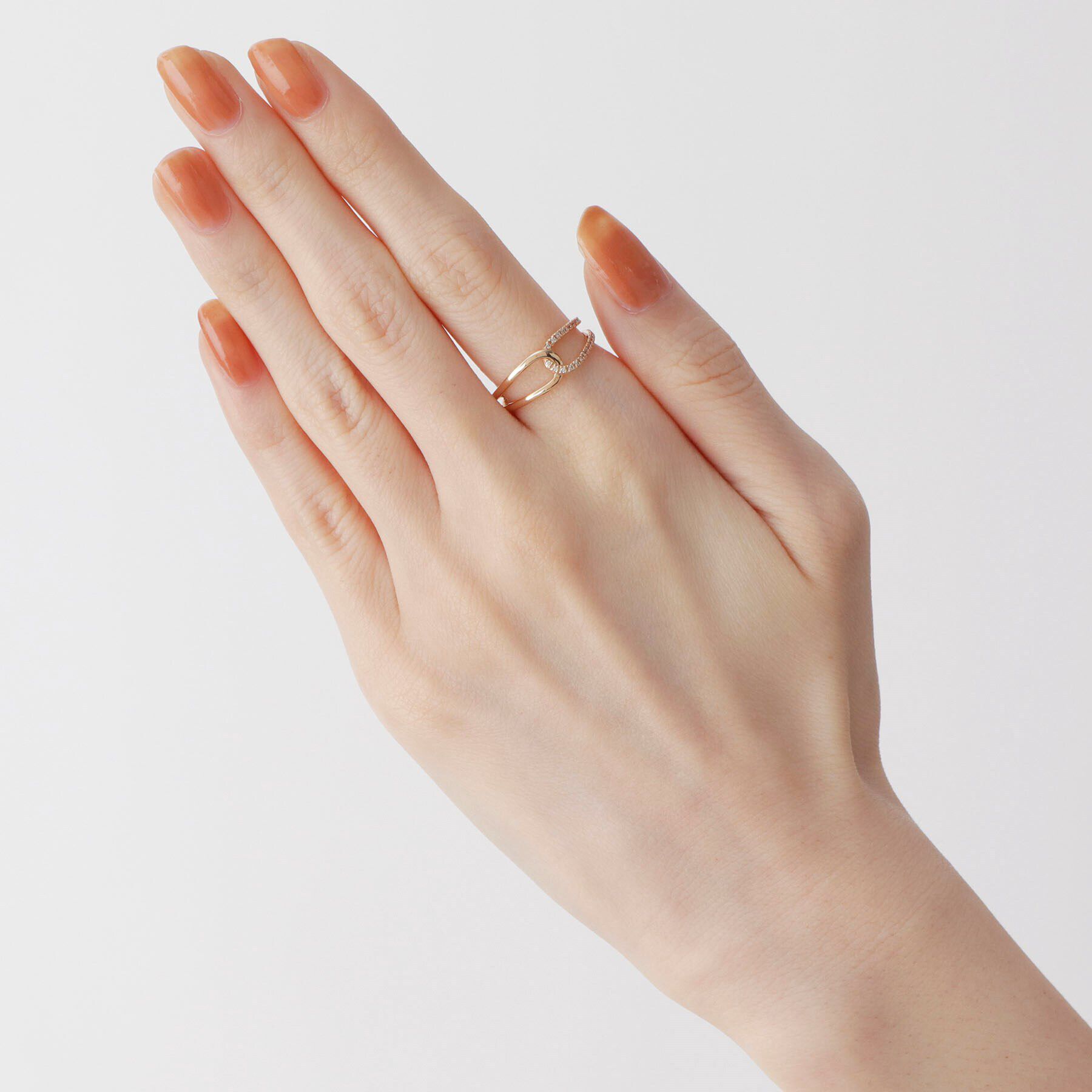 COCOSHNIK「K10ダイヤモンド ノットリング」|リング|