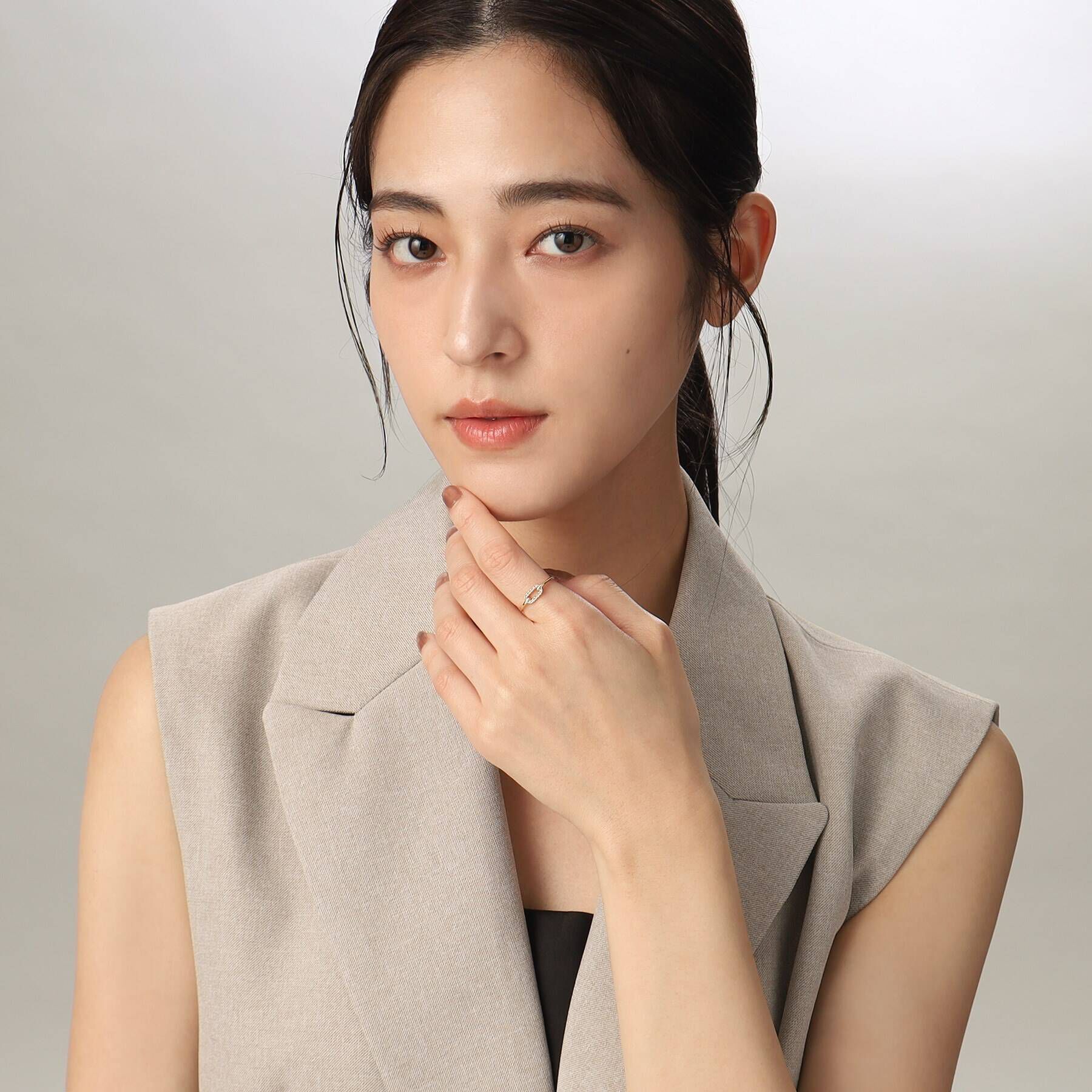 COCOSHNIK「K10ダイヤモンド リンクチェーンモチーフ リング」|リング|