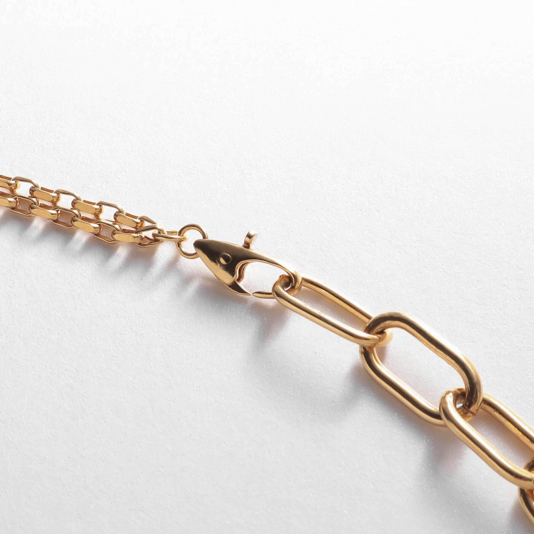 COCOSHNIK ONKITSCH「シルバー バロックパール ミックスチェーン ダブルドロップ ネックレス GP」|ネックレス|