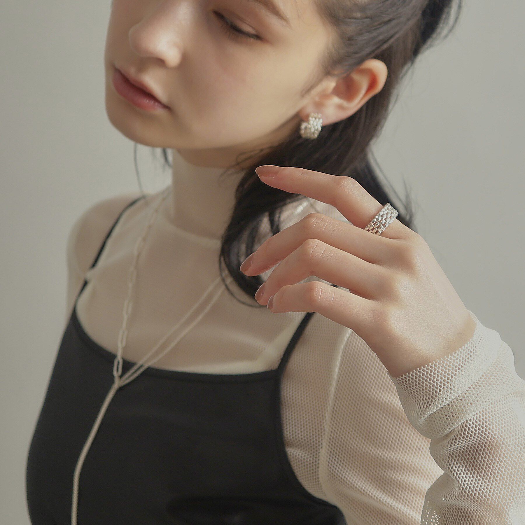 COCOSHNIK ONKITSCH「シルバー マーキスメッシュリング」|リング|