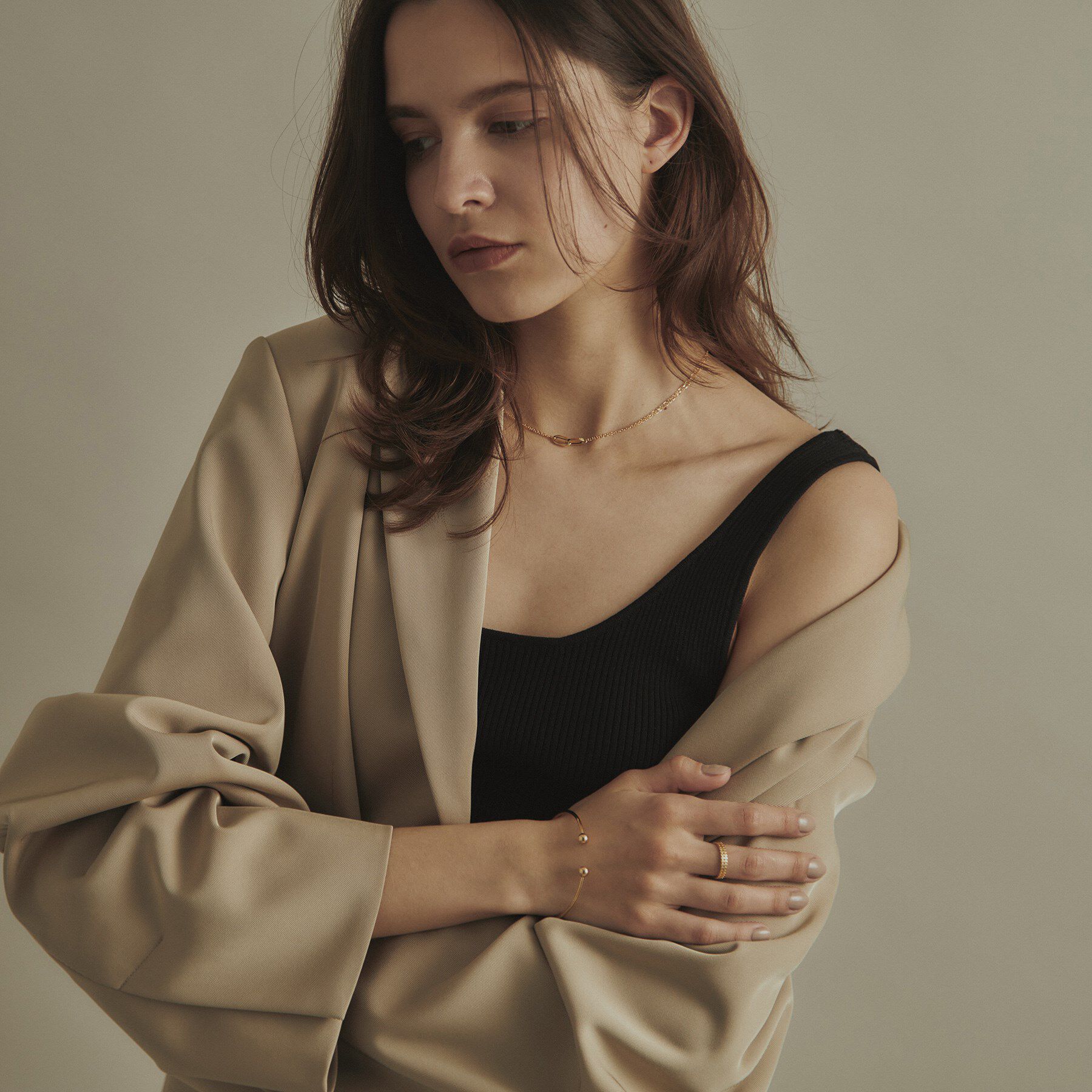 COCOSHNIK「K18中空オクタゴンリンクチェーン ネックレス」|ネックレス|