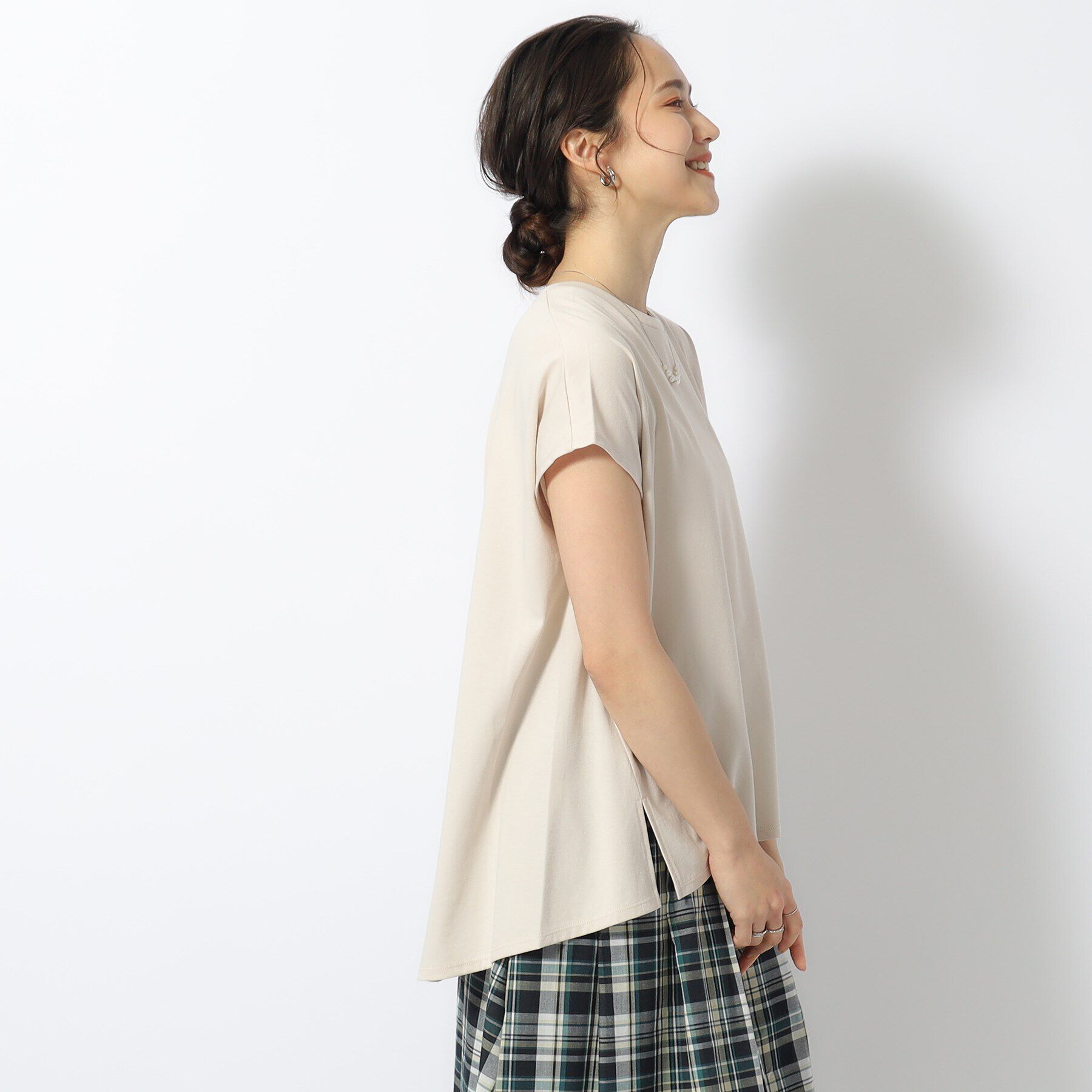 SHOO･LA･RUE「【洗える/UV】Aライン 後ろタック フレンチトップス」|Tシャツ・カットソー|