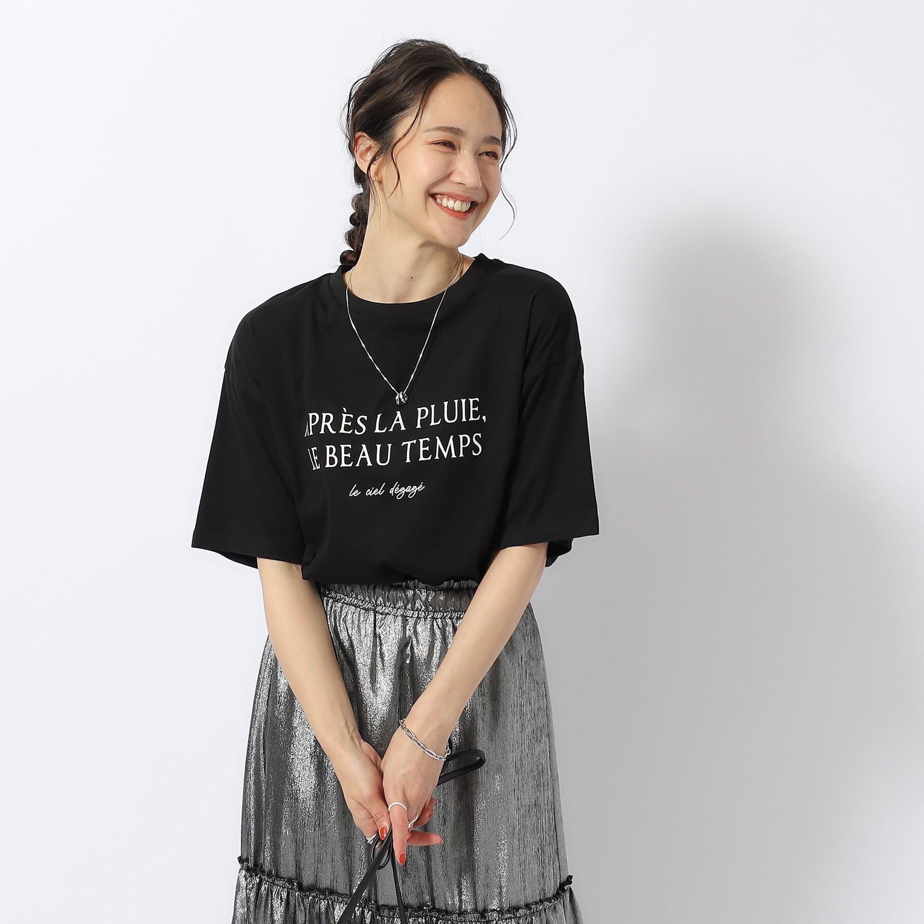 SHOO･LA･RUE「【洗える/プチプラ/綿100％】グラフィック半袖ゆるTシャツ」|Tシャツ・カットソー|