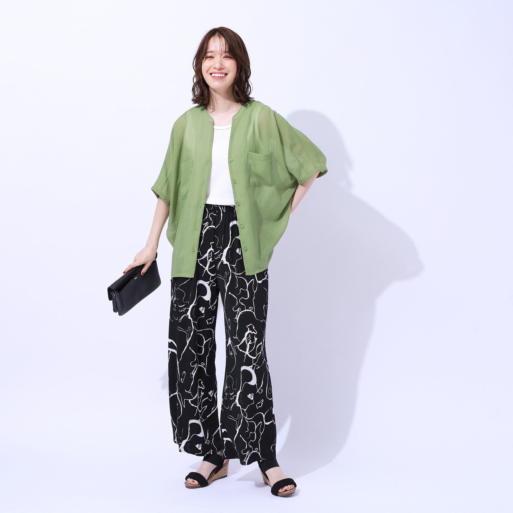 SHOO･LA･RUE「大人の透け感 ワッシャードルマンシャツ」|シャツ・ブラウス|