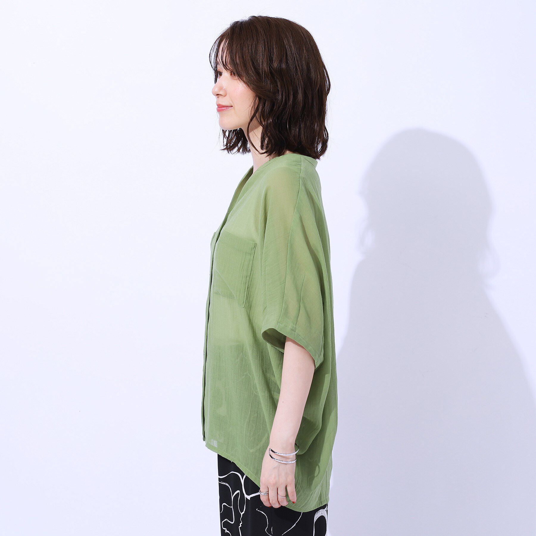 SHOO･LA･RUE「大人の透け感 ワッシャードルマンシャツ」|シャツ・ブラウス|