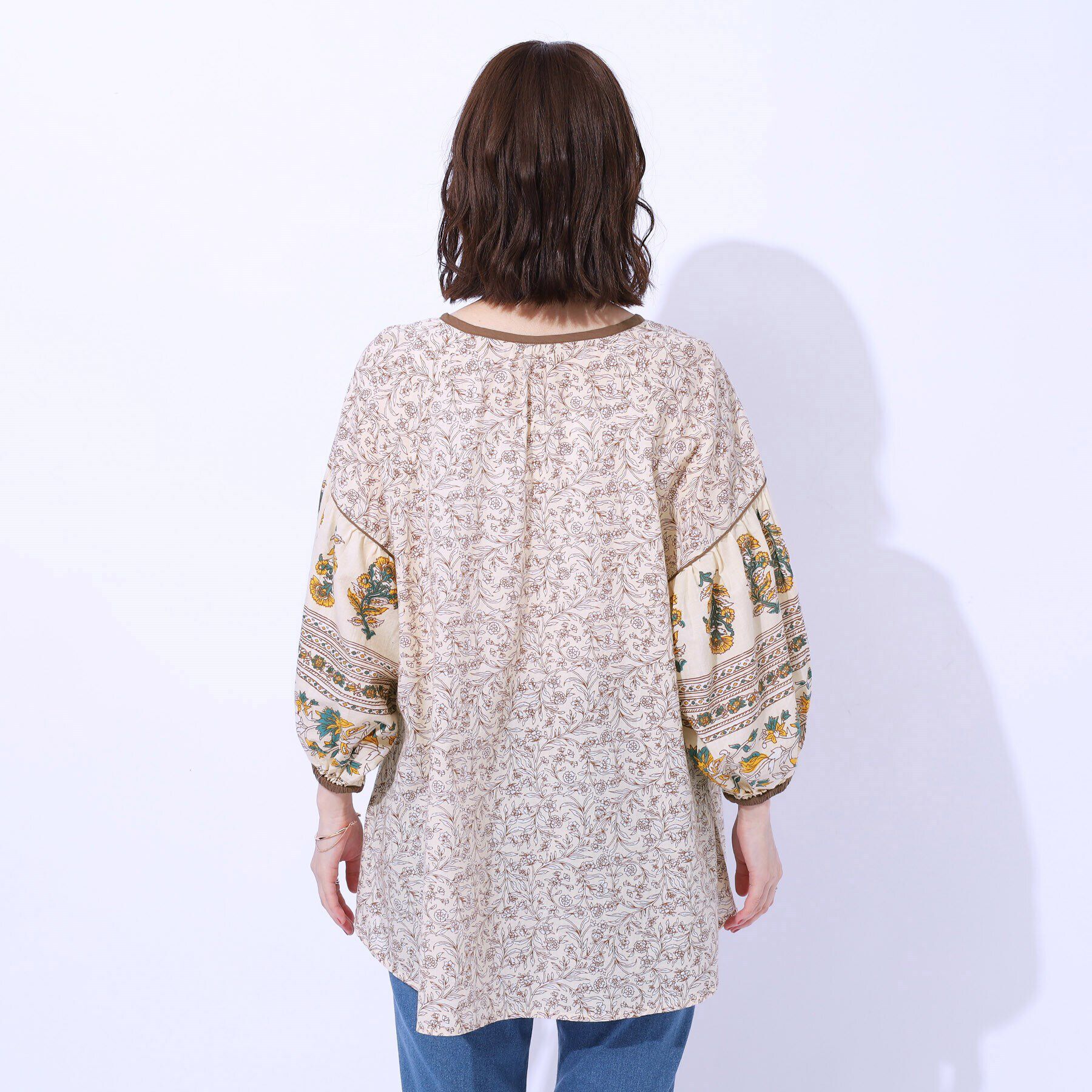 SHOO･LA･RUE「【洗える/インド綿100％】さらり軽やか お袖ボリュームブラウス」|シャツ・ブラウス|