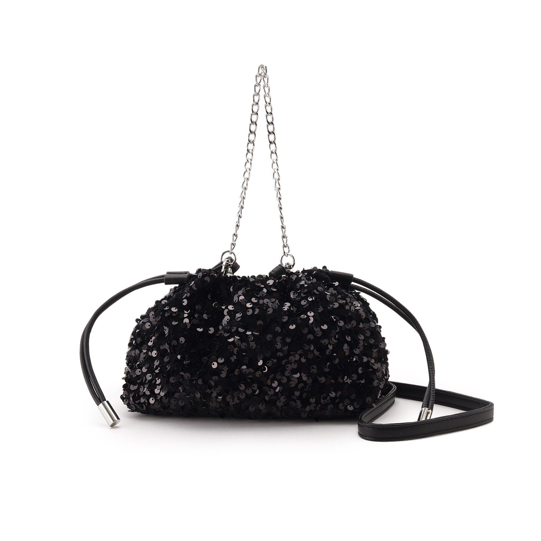 SHOO･LA･RUE「【スパンコール／シャイニー】アソート巾着ショルダーバッグ」|ショルダー・メッセンジャー|ブラック(019)