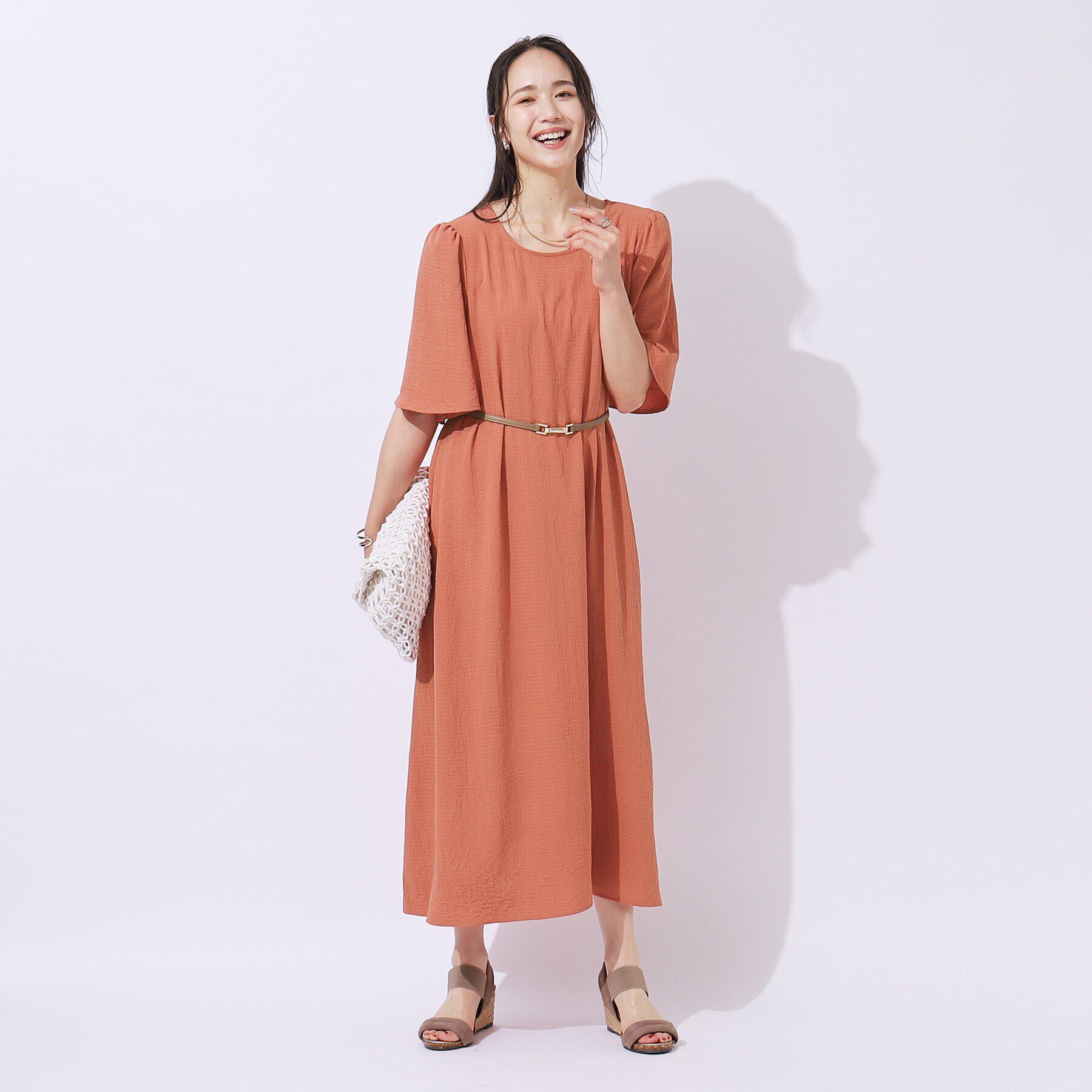 SHOO･LA･RUE「【洗える】Aラインで女性らしく 1枚で映えるギンガムワンピース」|ワンピース|