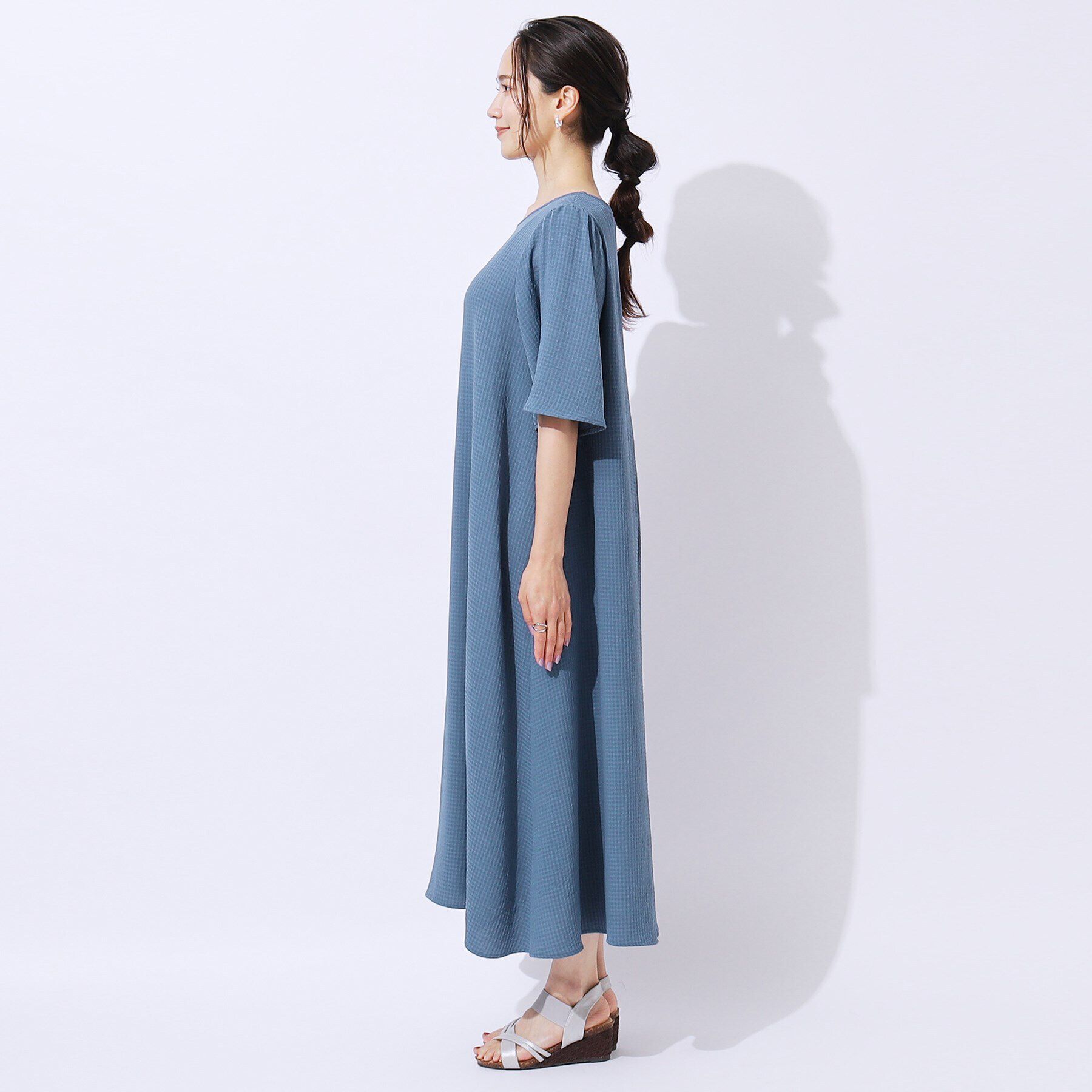 SHOO･LA･RUE「【洗える】Aラインで女性らしく 1枚で映えるギンガムワンピース」|ワンピース|